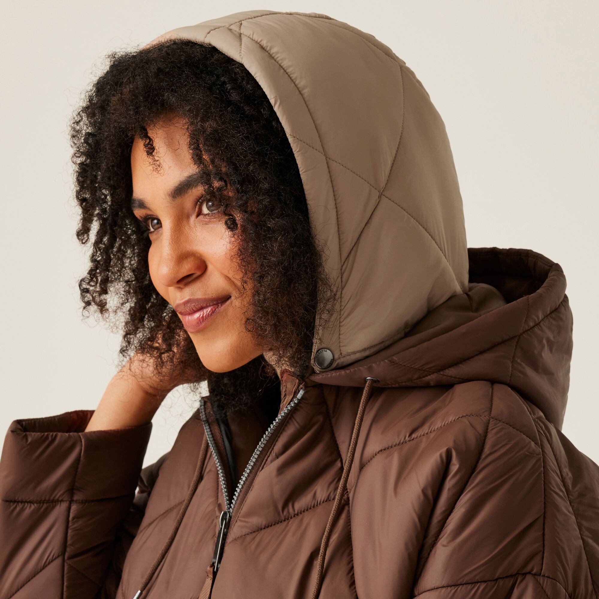 Women's Emila Quilted Jacket | Dark BrownWarm Taupe