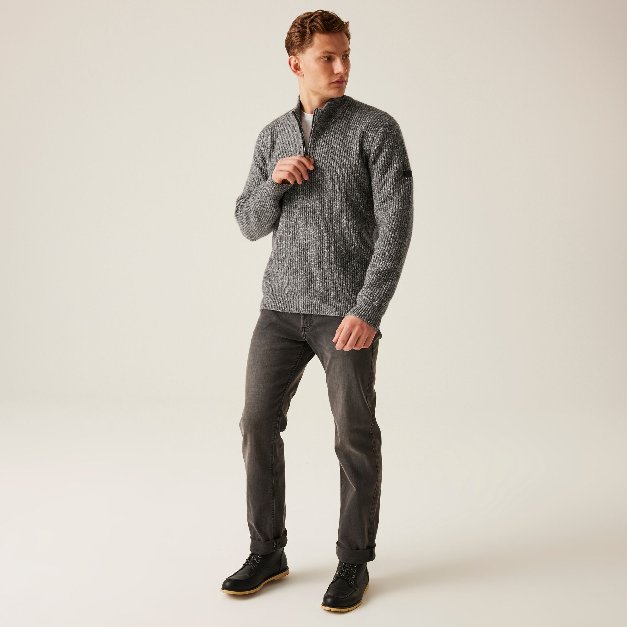 Men's Solomon Knitted Pullover | Dark Grey Marl