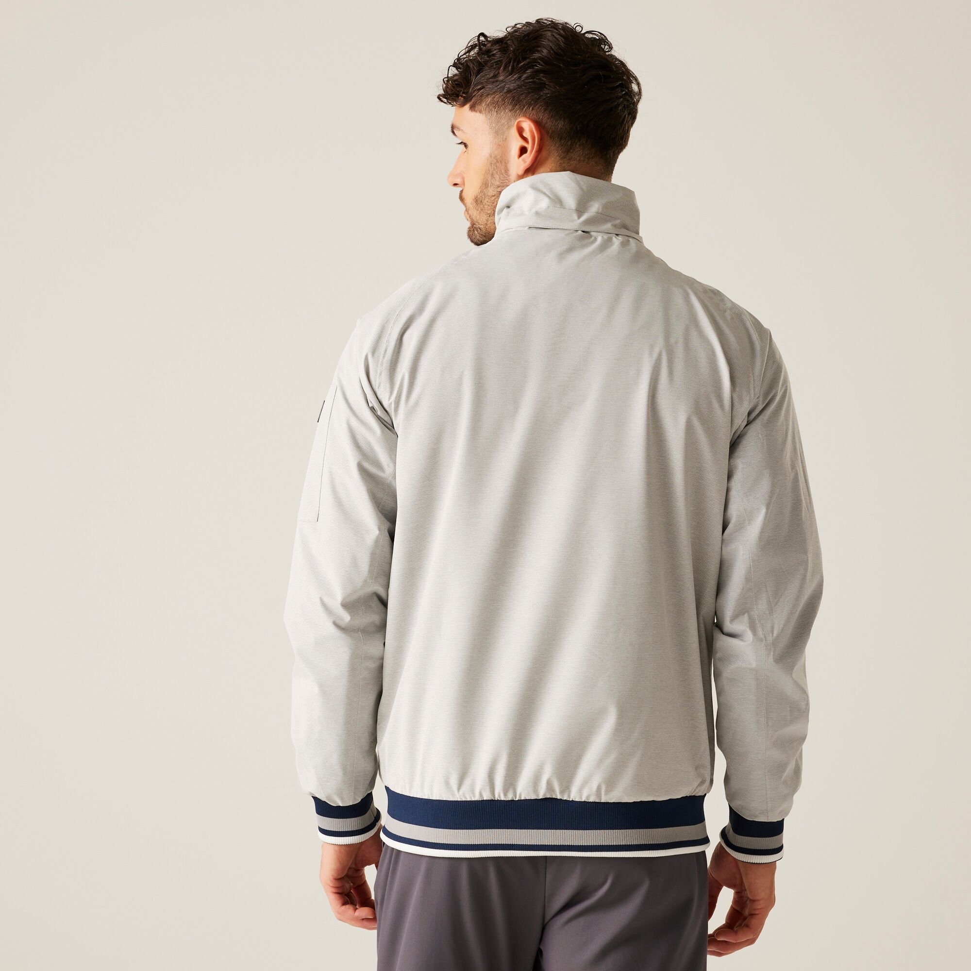 Men's Shorebay III Waterproof Jacket | Silver Grey Linear Stripe