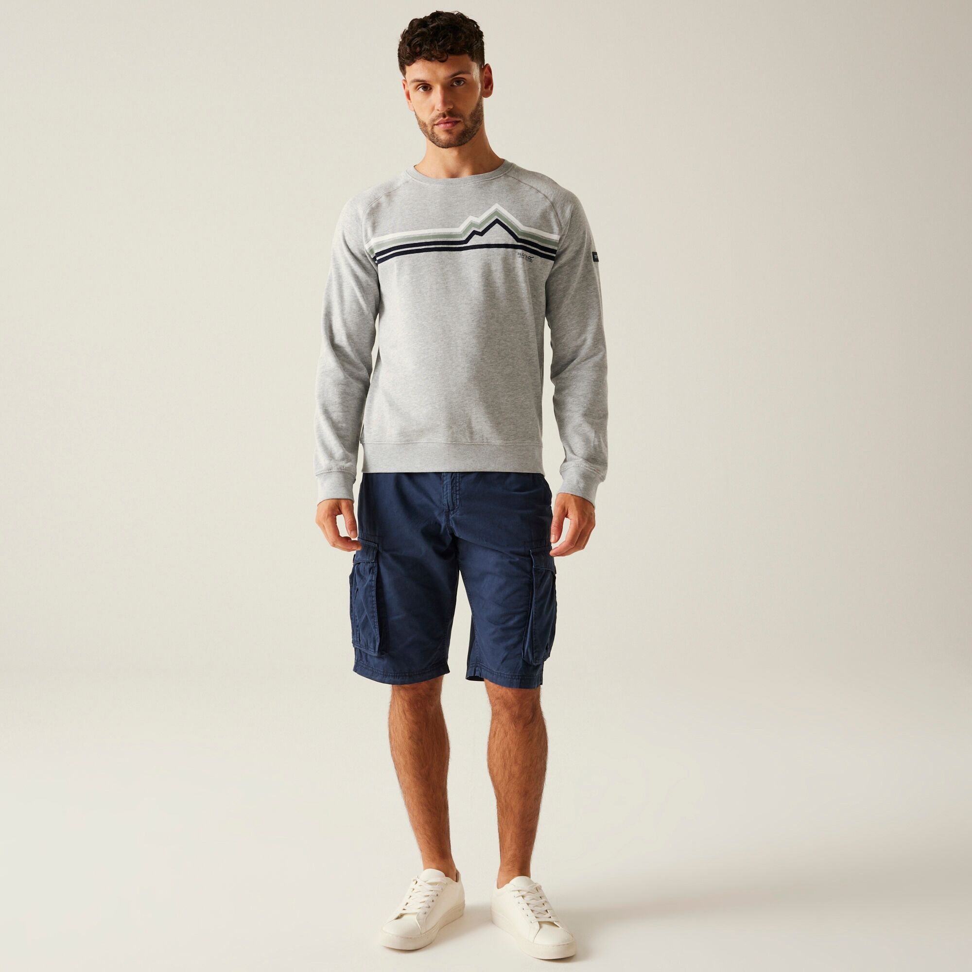 Men's Nithsdale Crewneck Sweatshirt | Grey Marl Linear Mountain