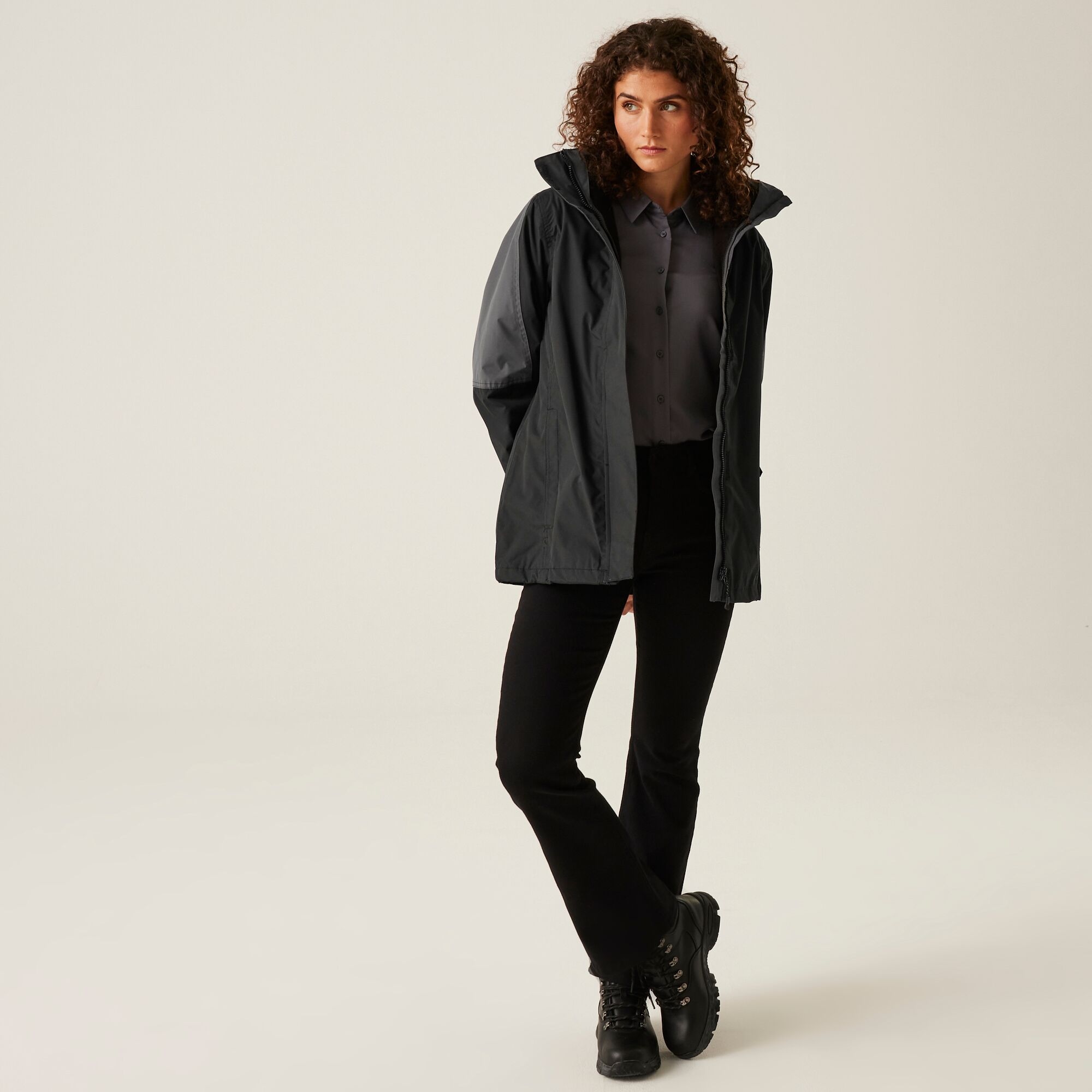Women's Defender III Waterproof 3 In 1 Jacket | Black Seal Grey