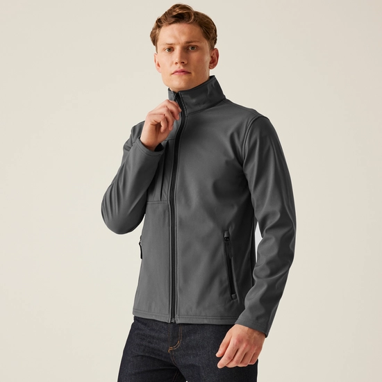 Men's Octagon II Printable 3 Layer Membrane Softshell Jacket | Seal Grey Black