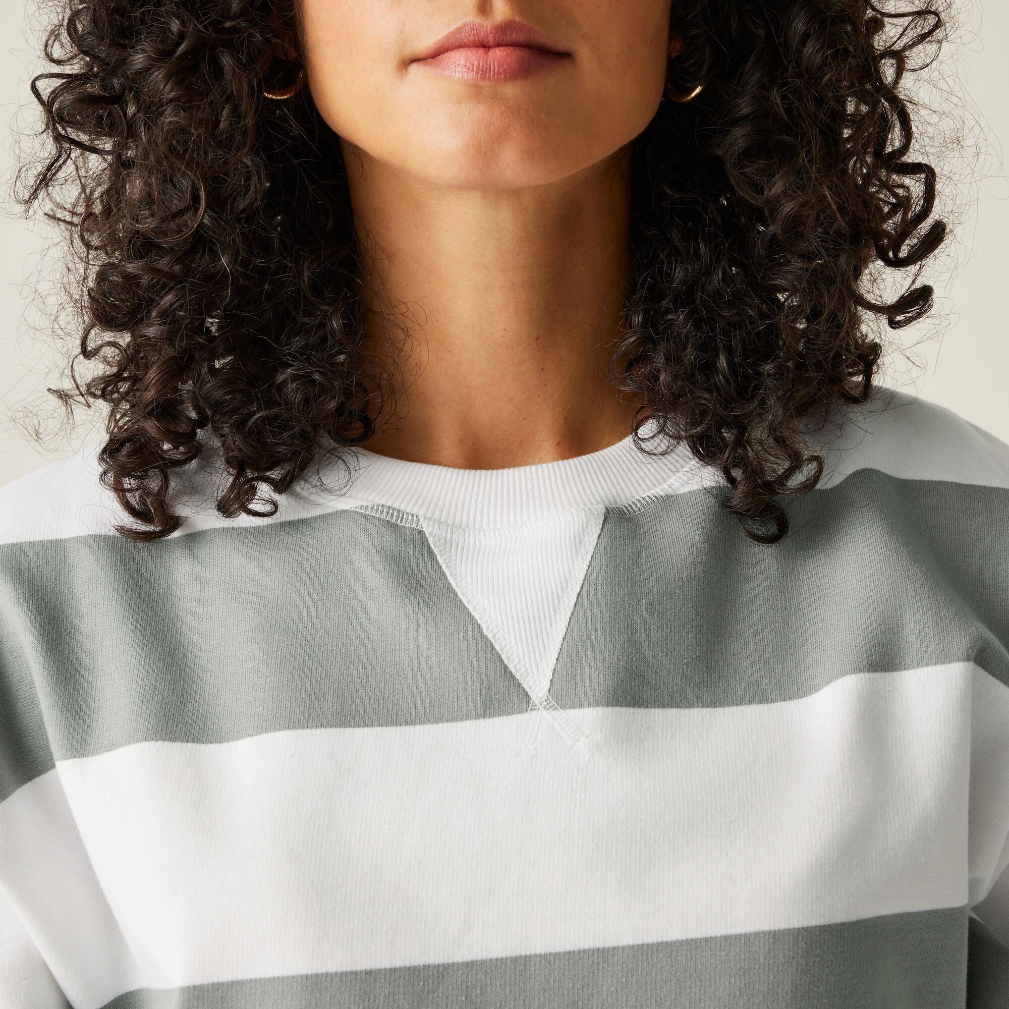 Women's Avika II Crew Neck Jumper | Glacier White Stripe