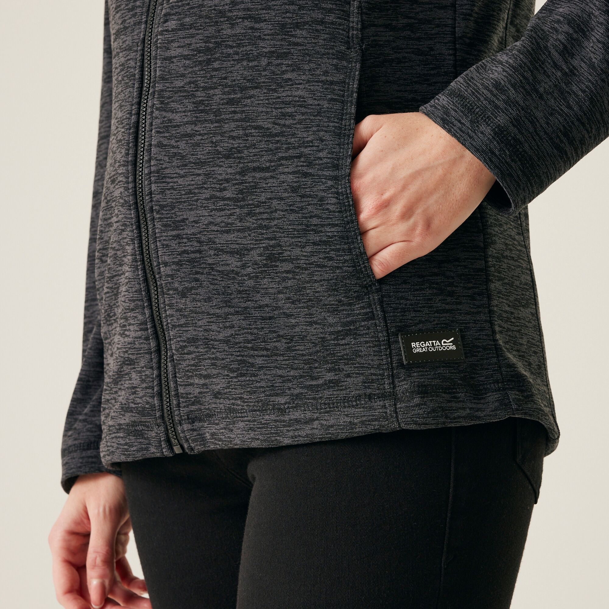 Women's Mayse Full Zip Fleece | Black Marl