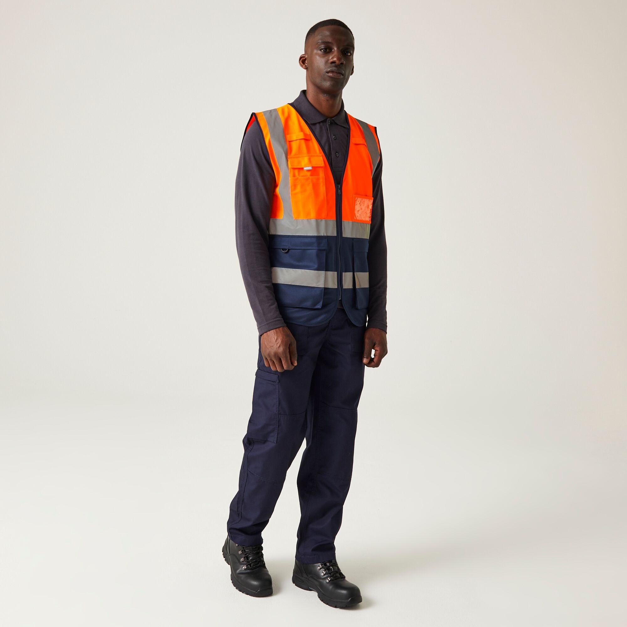 Men's Pro HI-VIS Executive Vest | Orange Navy