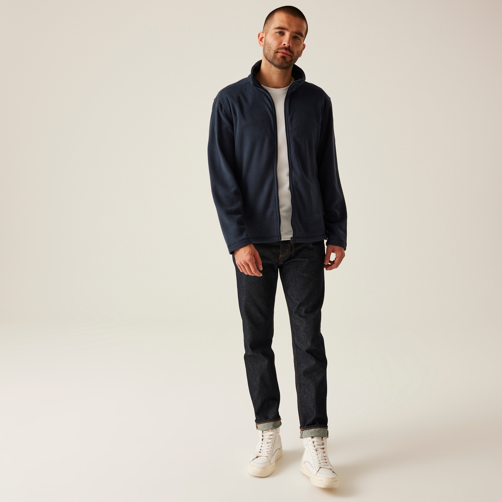 Men's Micro Lightweight Full Zip Fleece | Dark Navy