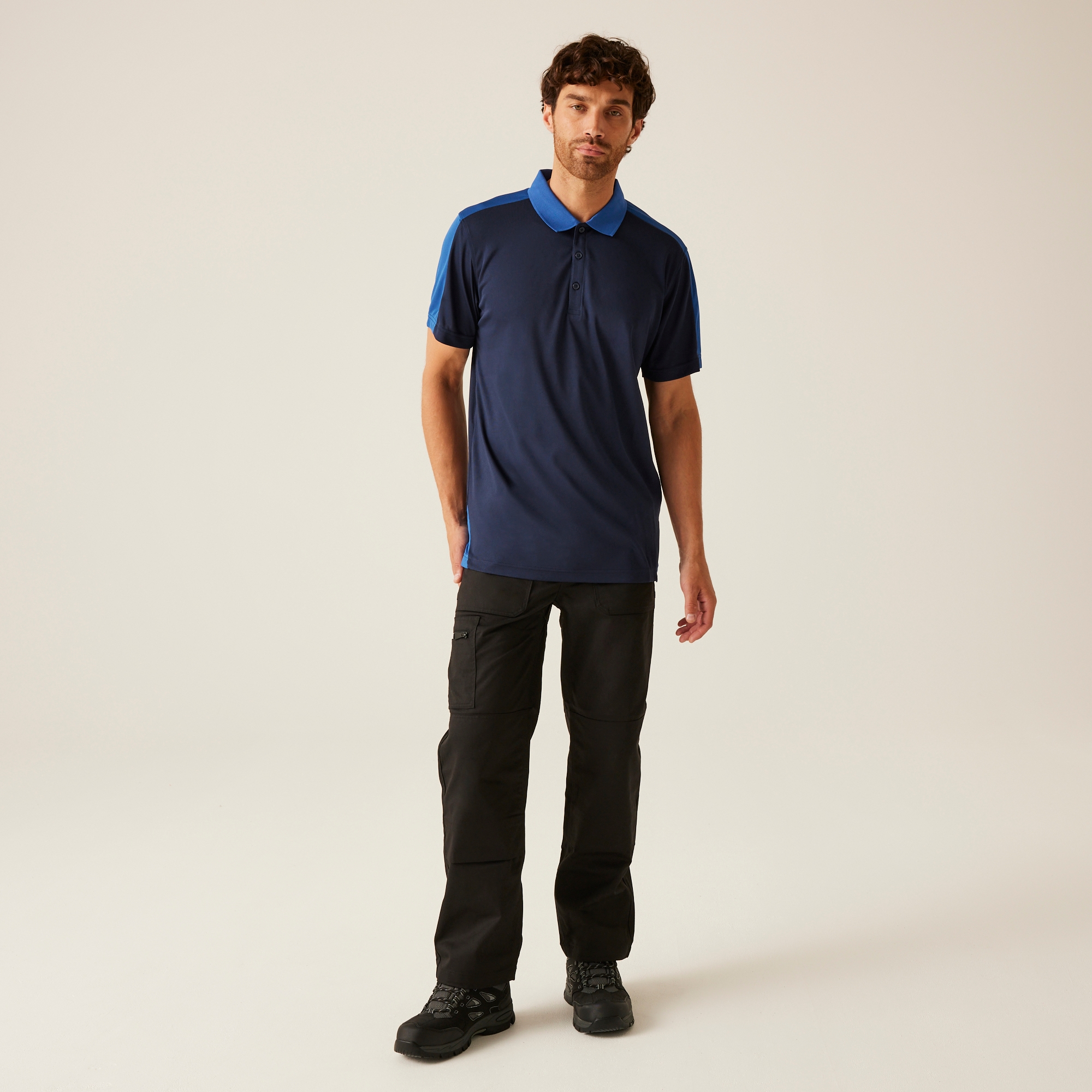 Men's Contrast Coolweave Quick Wicking Polo Shirt | New Royal Navy