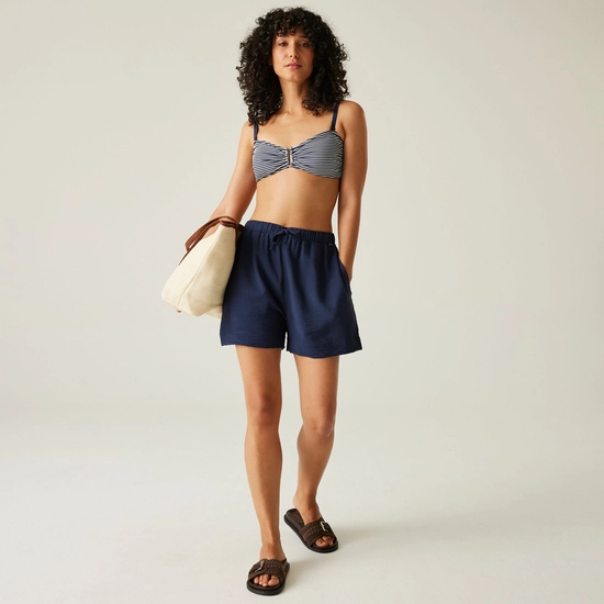 Women's Aceana III Bikini Top | Navy White Seeksucker Stripe
