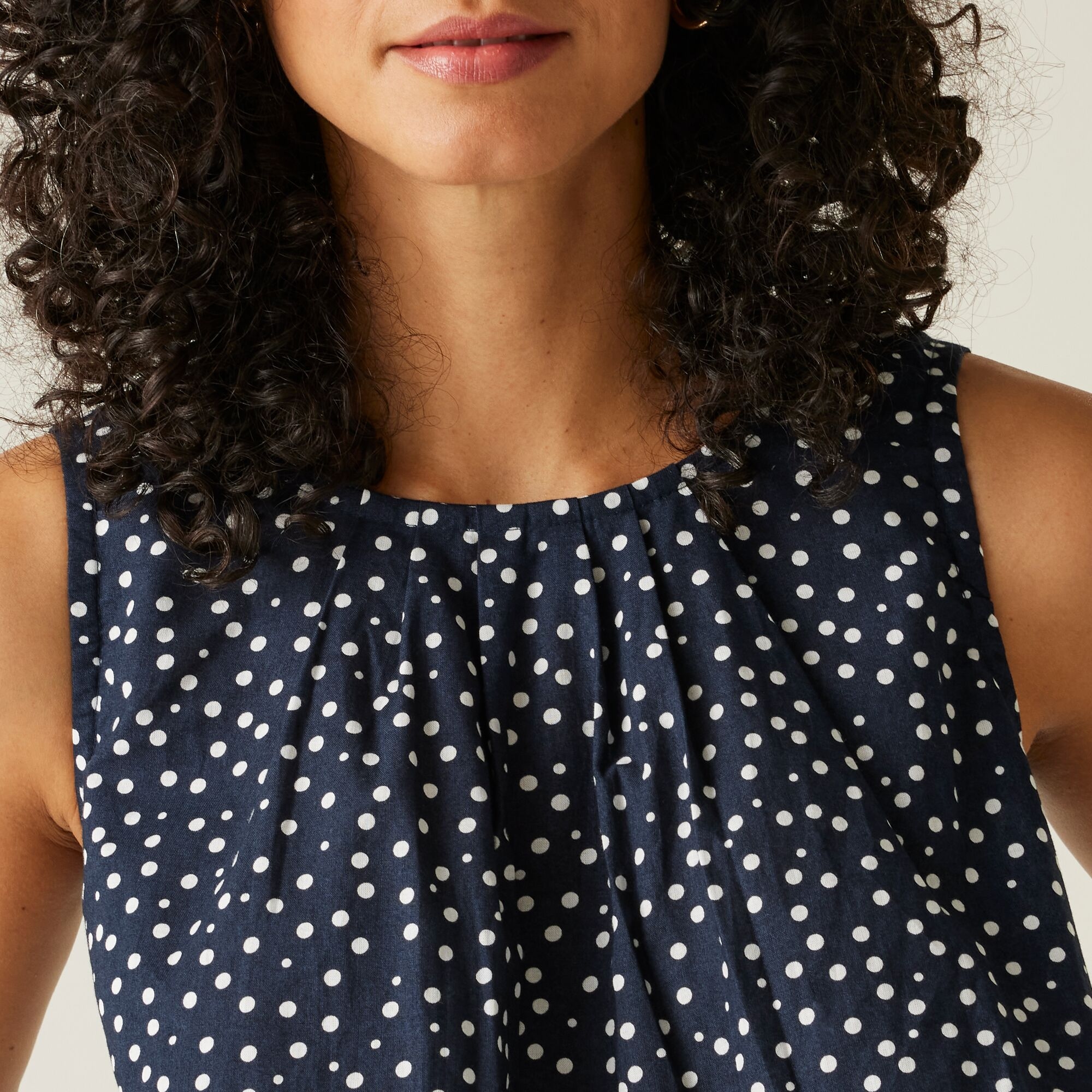 Women's Trisa Smock Dress | Navy White Micro Dot