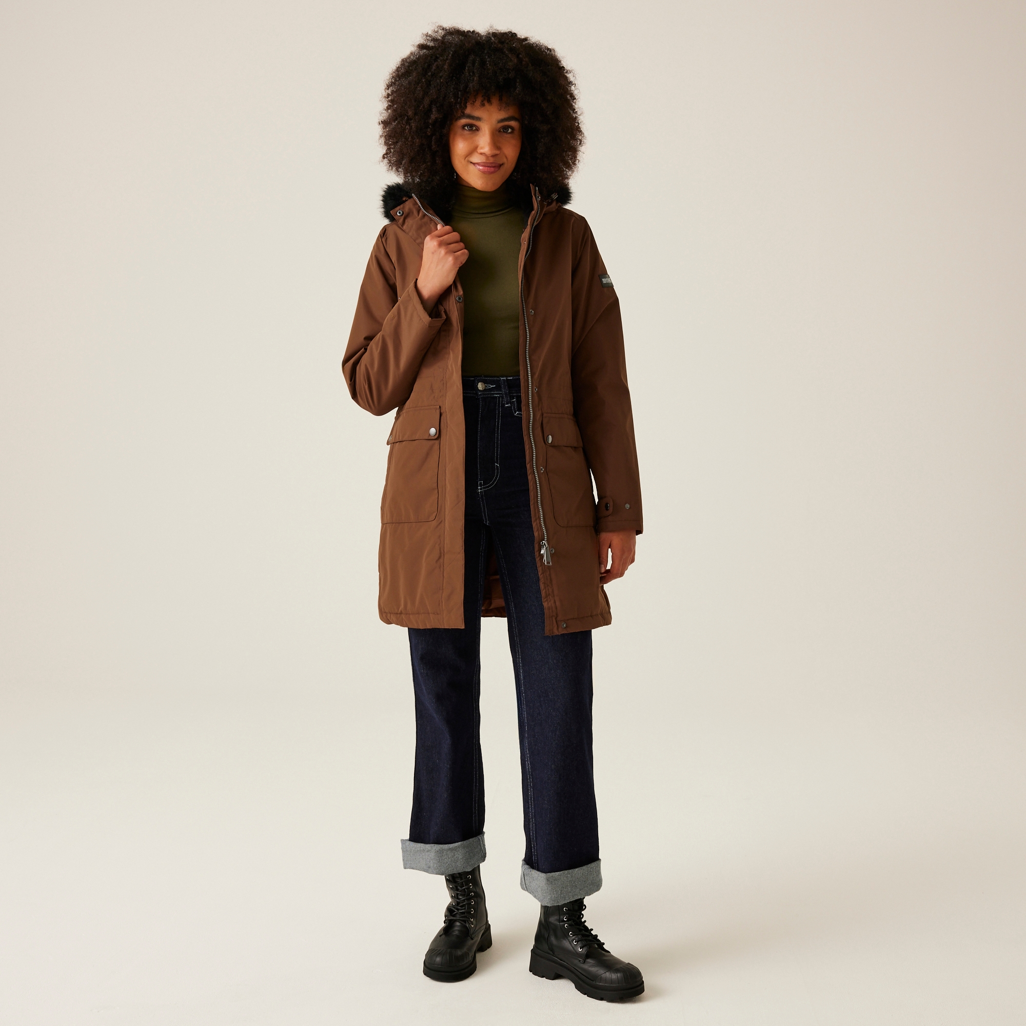 Women's Sabinka II Fur Trim Parka Jacket | Dark Brown