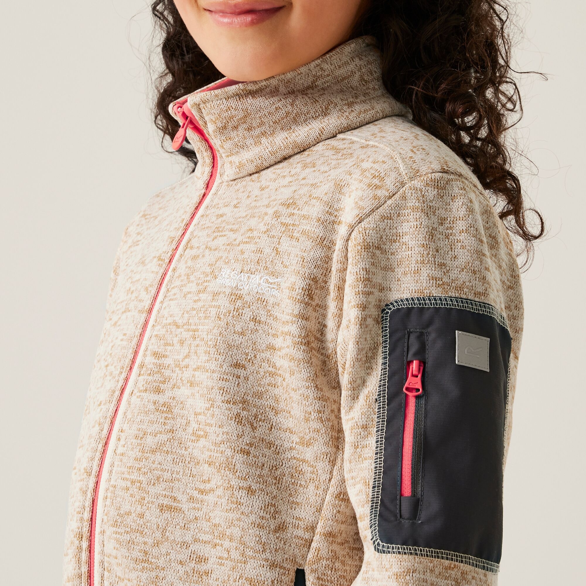 Kids' Newhill Full Zip Fleece | Light Vanilla Peach Bloom