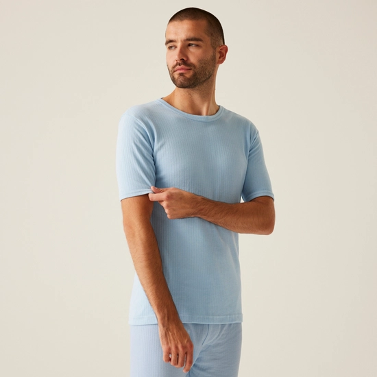 Men's Short Sleeve Thermal Vest | Blue