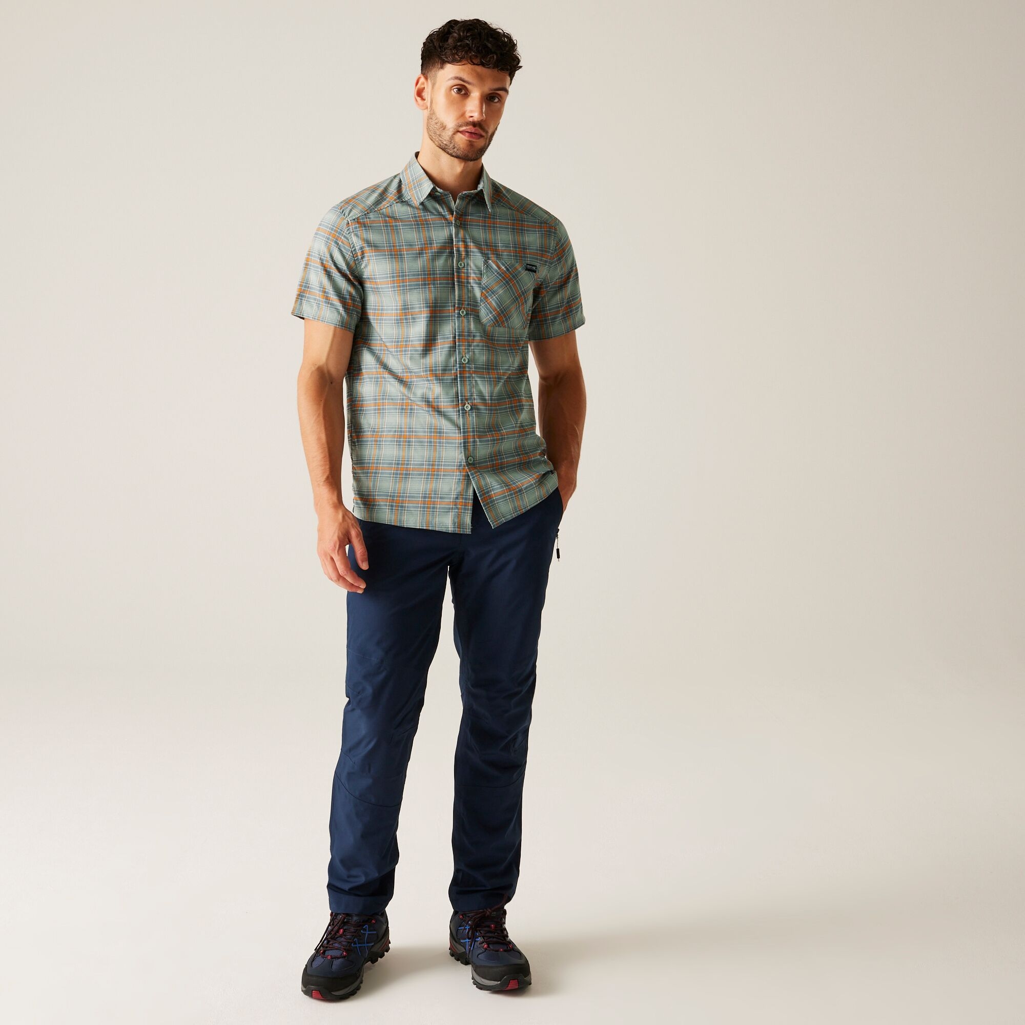 Men's Begarno Short Sleeve Shirt | Glacier Stormy Weather Fox Check