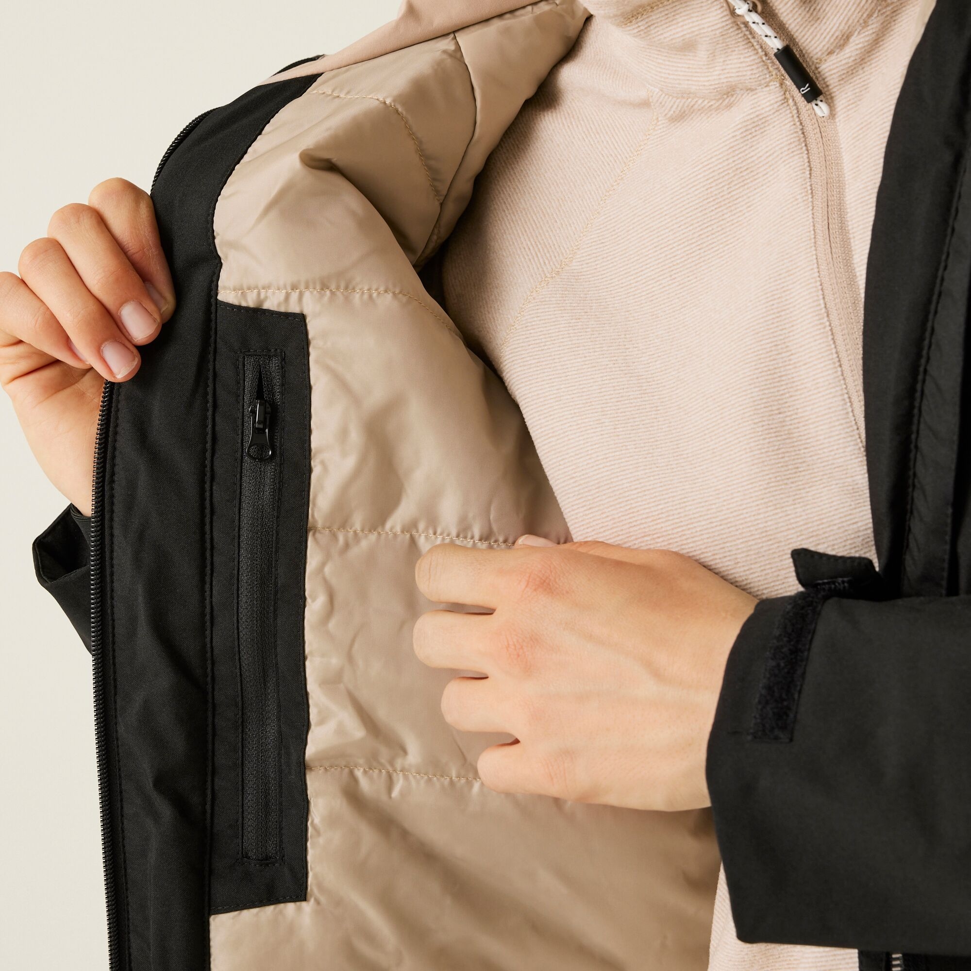 Women's Frelton Waterproof Jacket | Black Warm Taupe