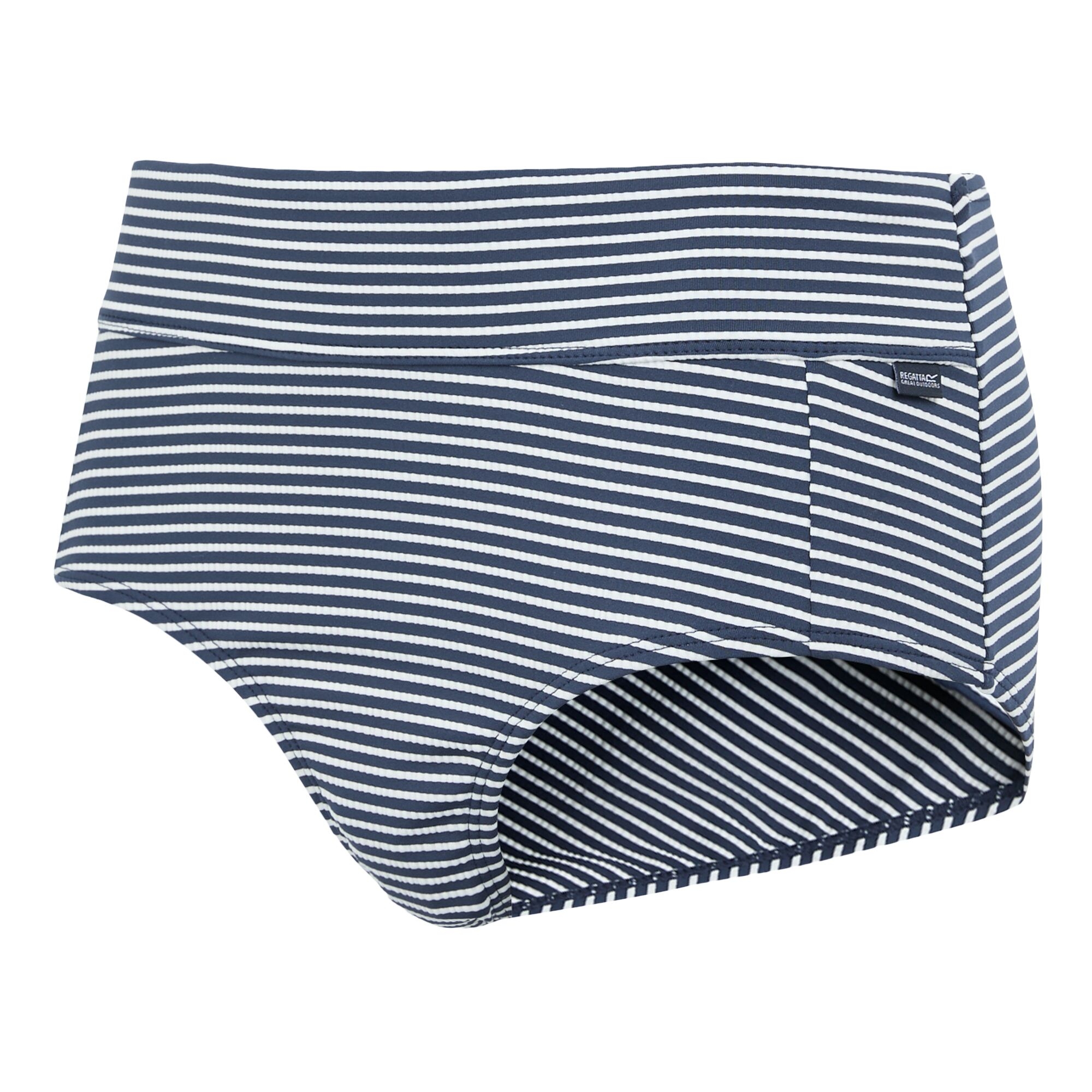 Women's Paloma Swim Brief | Navy White Seeksucker Stripe