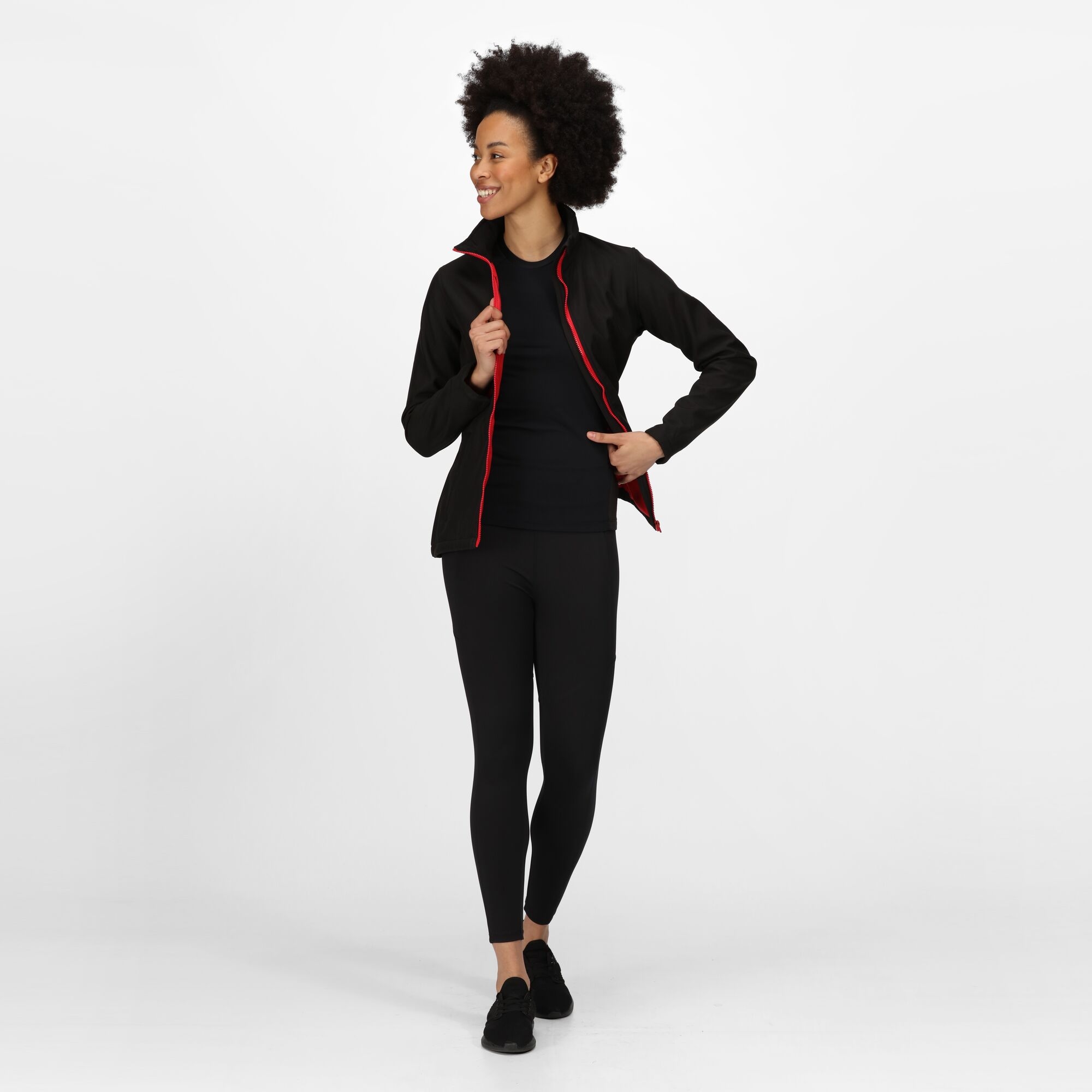 Women's Ablaze Printable Softshell Jacket | Black Classic Red