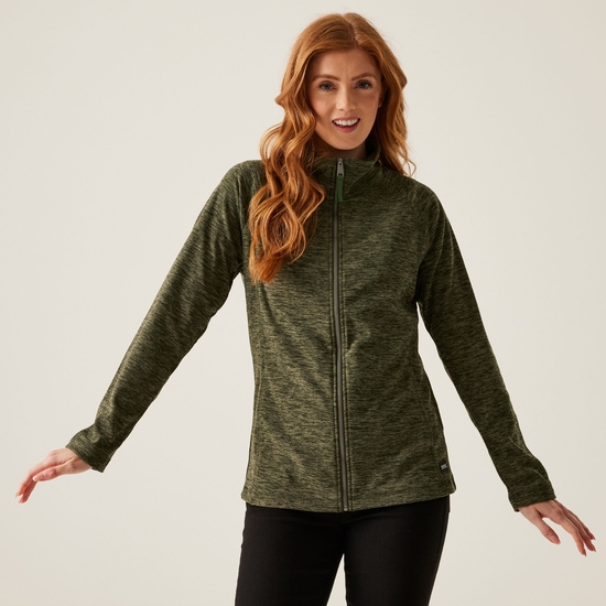Women's Mayse Full Zip Fleece | Dark Khaki Marl