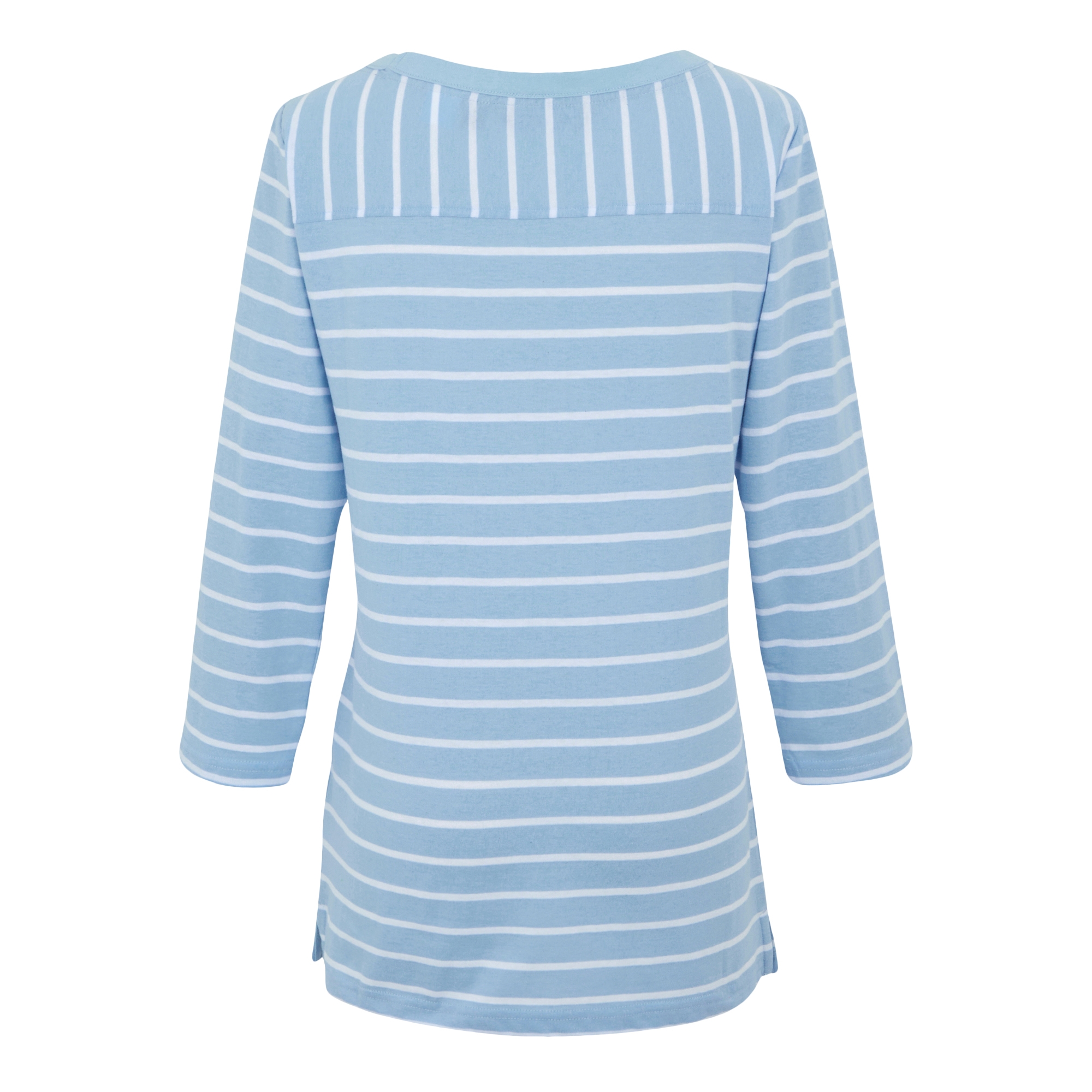 Women's Bayletta II 3/4 Sleeve Top  | Chambray Blue White Stripe