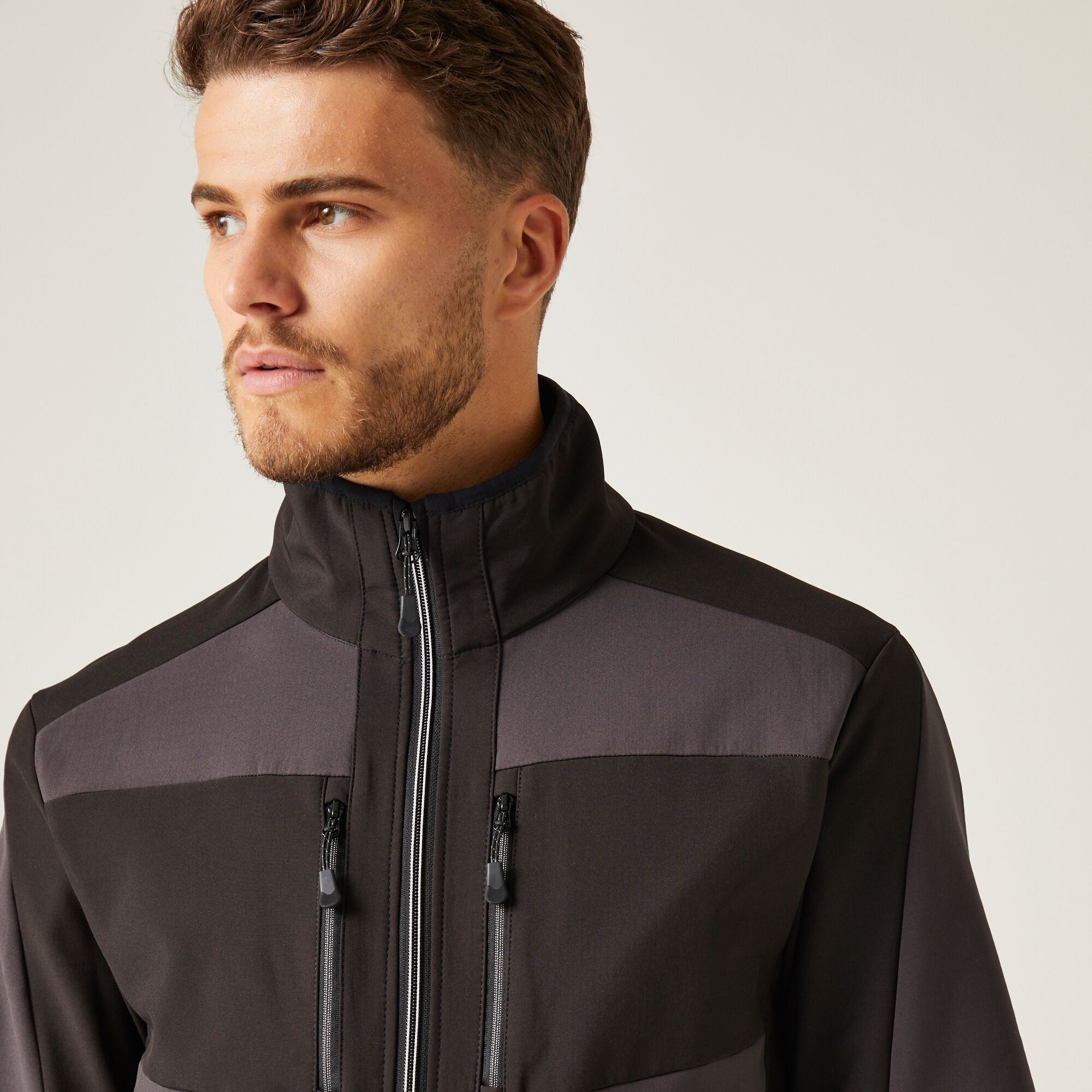 Men's E-Volve 2 Layer Softshell Jacket | Ash Black