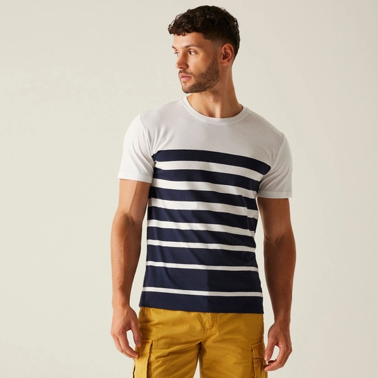 Men's Shorebay III Striped T-Shirt | Skyway Coronet Blue Stripe