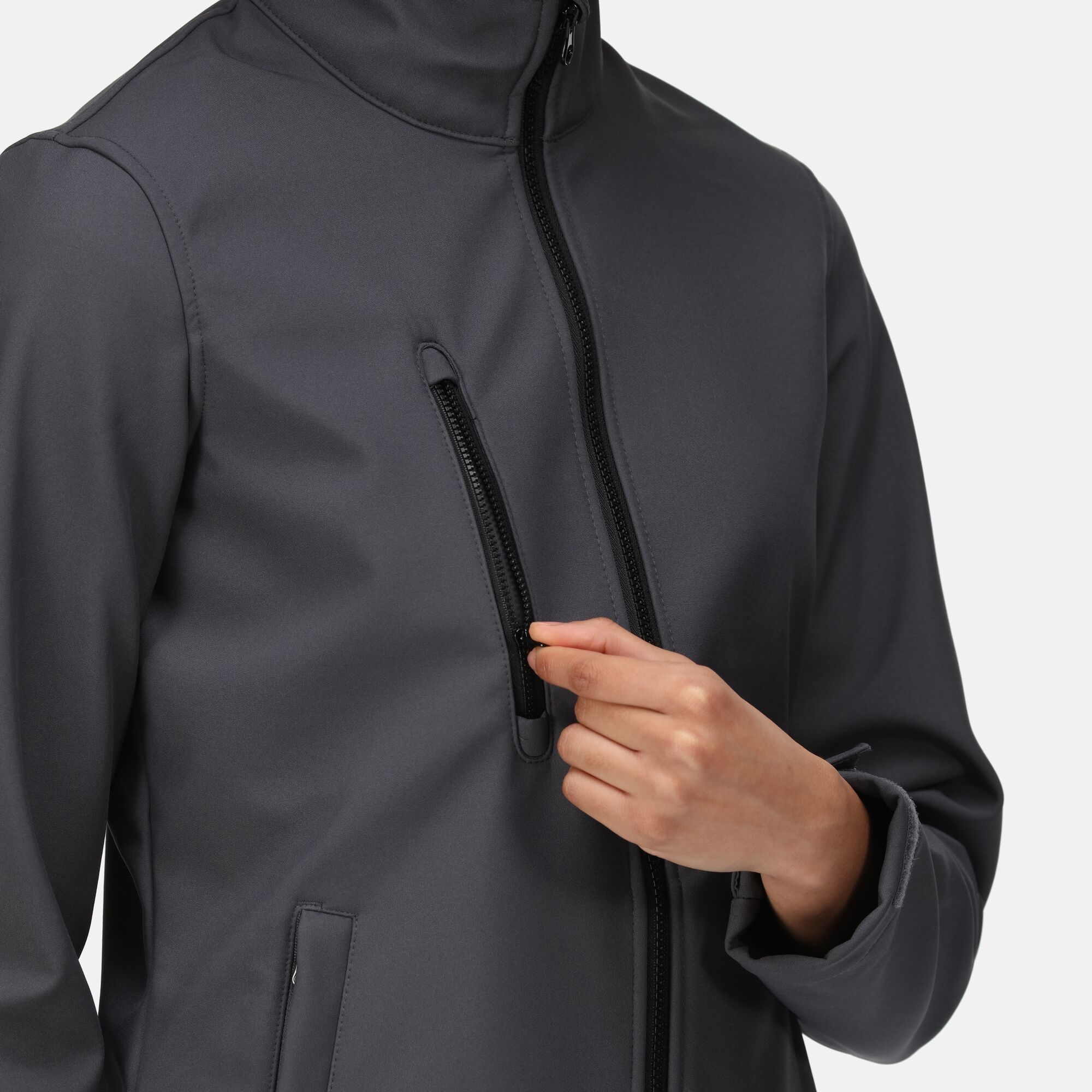 Women's Ablaze 3-layer Printable Softshell Jacket | Seal Grey Black