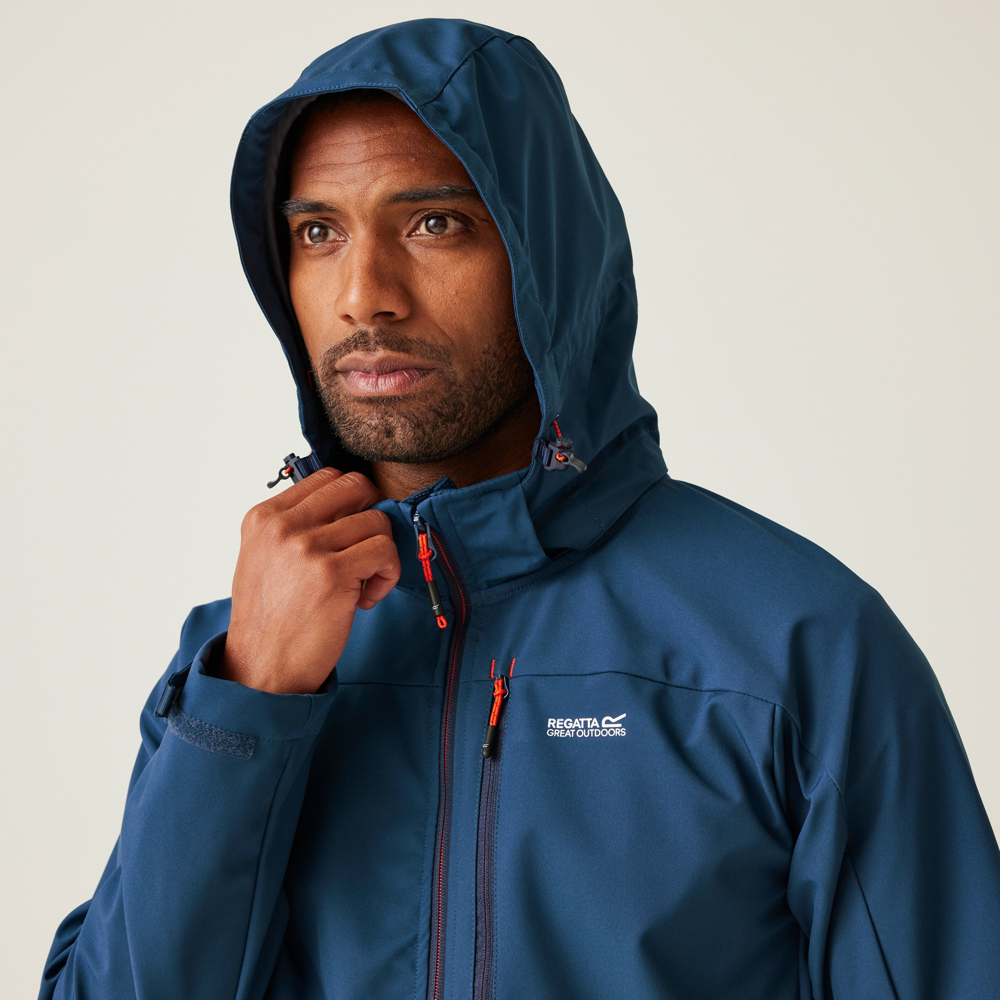 Men's Arana Softshell Jacket | Moonlight Denim Tangerine Tango