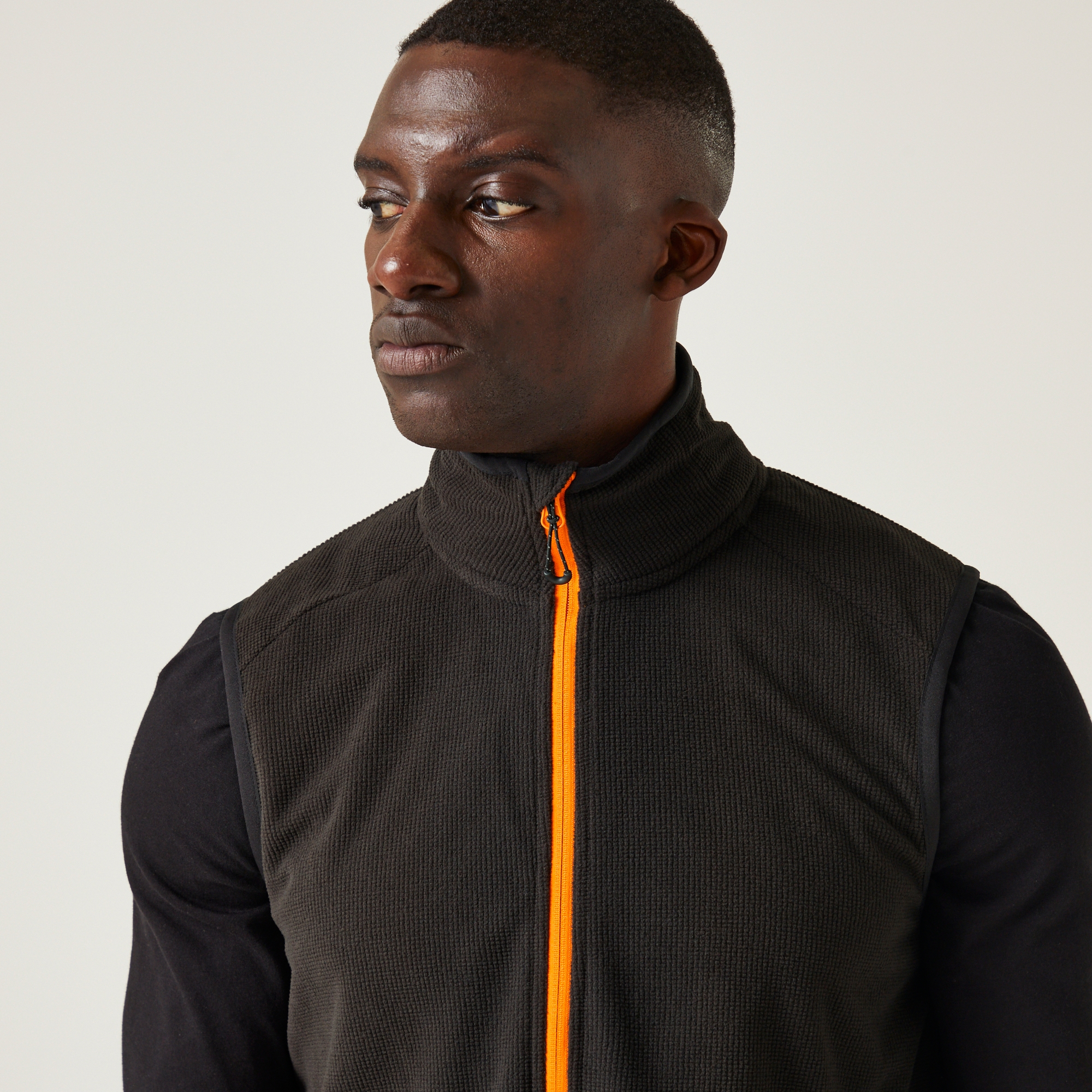 Men's Navigate Fleece Bodywarmer | Black Orange Pop