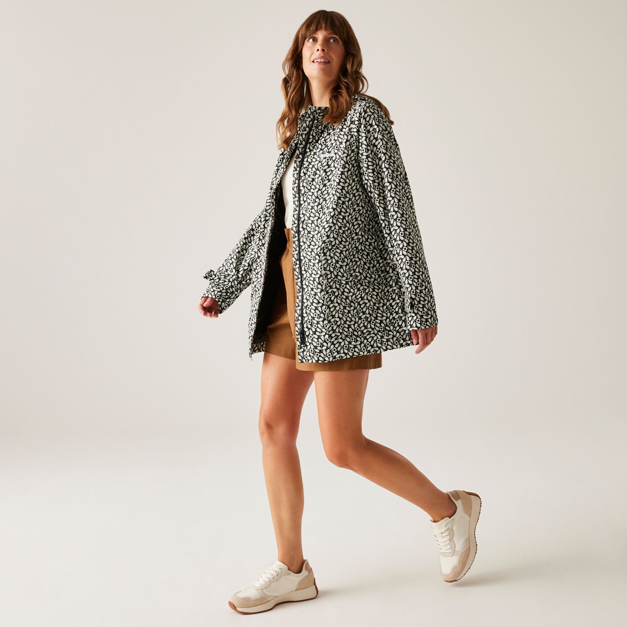 Orla Kiely Swing Waterproof III Jacket | Jasmine Flower Blue