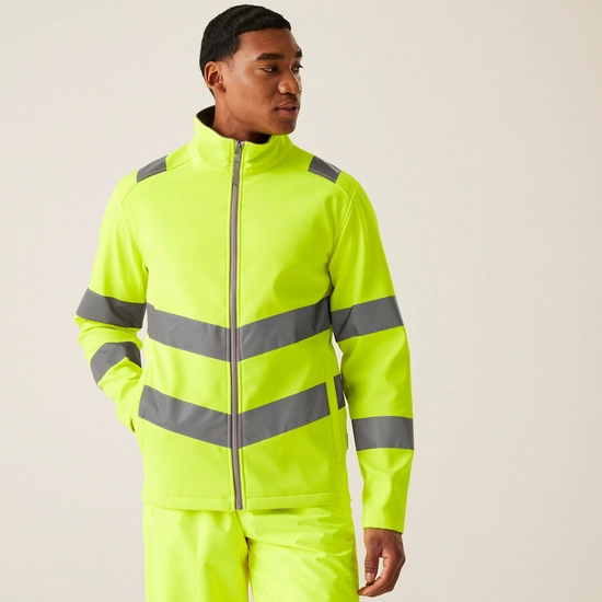 Men's Hi-Vis Pro Contract Ablaze 2 Layer Softshell Jacket | Orange