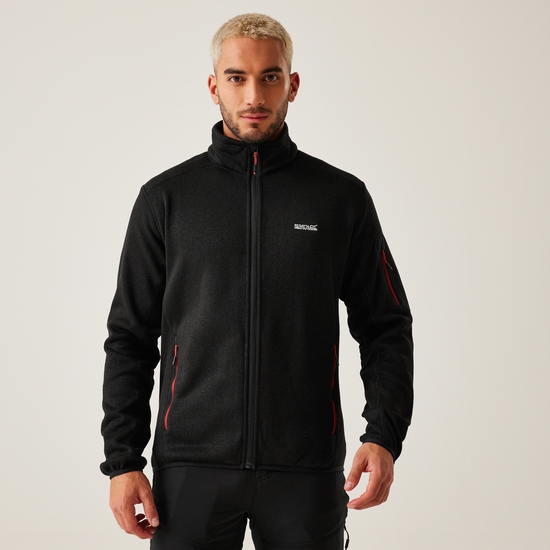 Men's Newhill Full Zip Fleece | Black Red Ochre