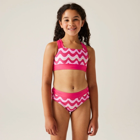 Kids' Dakaria III Bikini Set | Pop Wavy Stripe