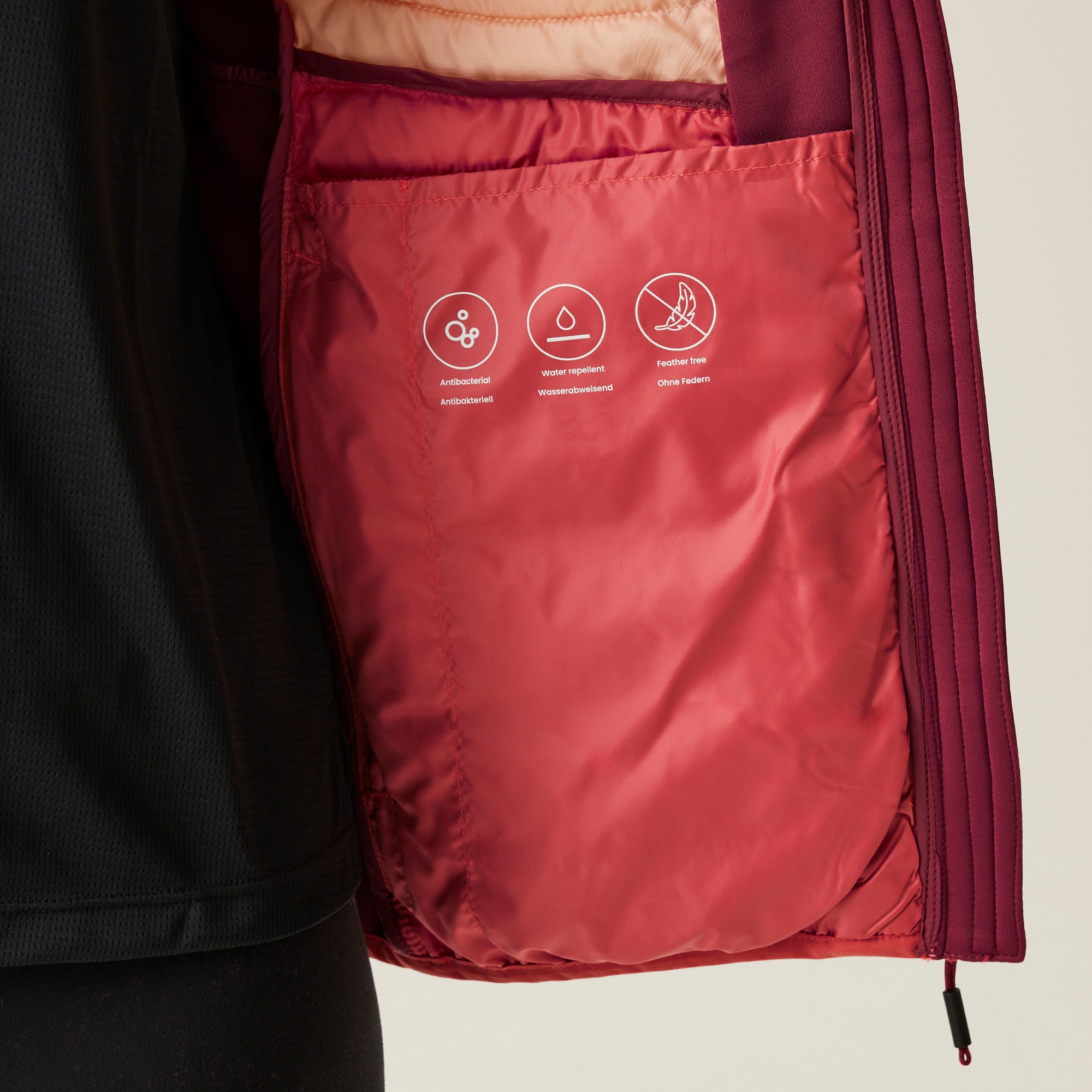 Women's Leedre Hooded Hybrid Jacket | Rumba Red Mineral Red