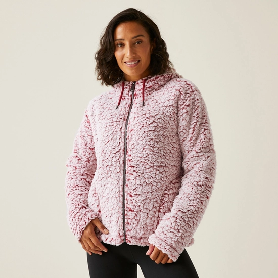 Women's Zelpha Fluffy Hooded Fleece | Deep Plum