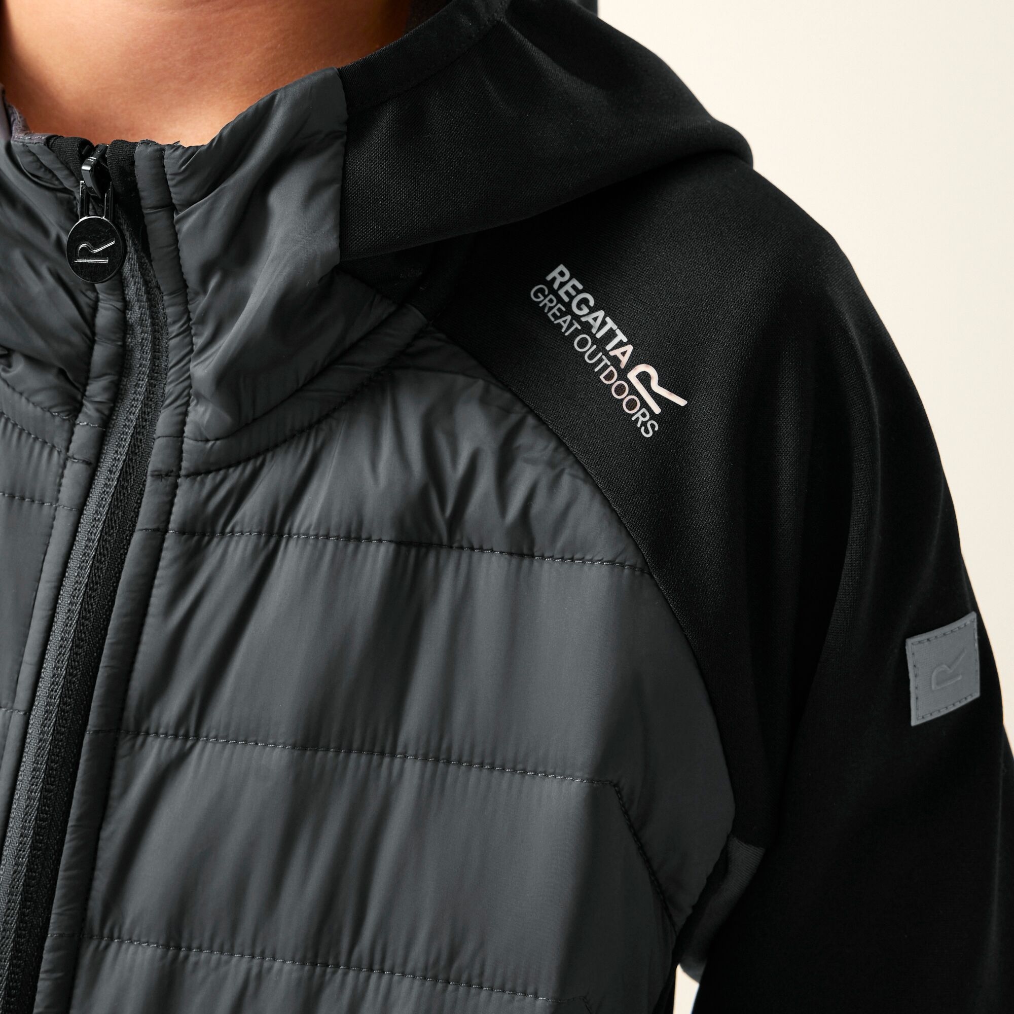 Kids' Kielder IX Hybrid Jacket | Black Seal Grey