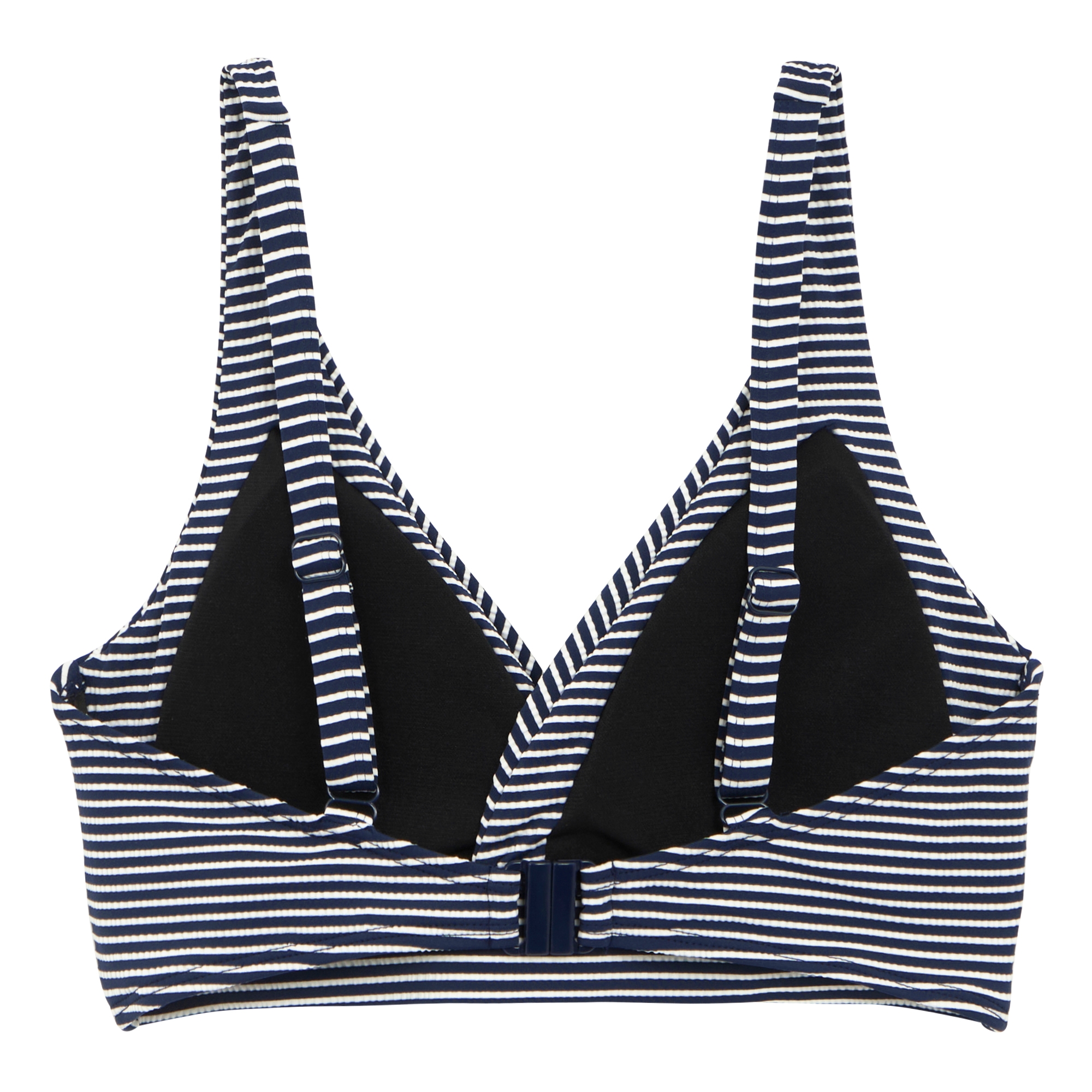 Women's Paloma Bikini Top | Navy White Seeksucker Stripe