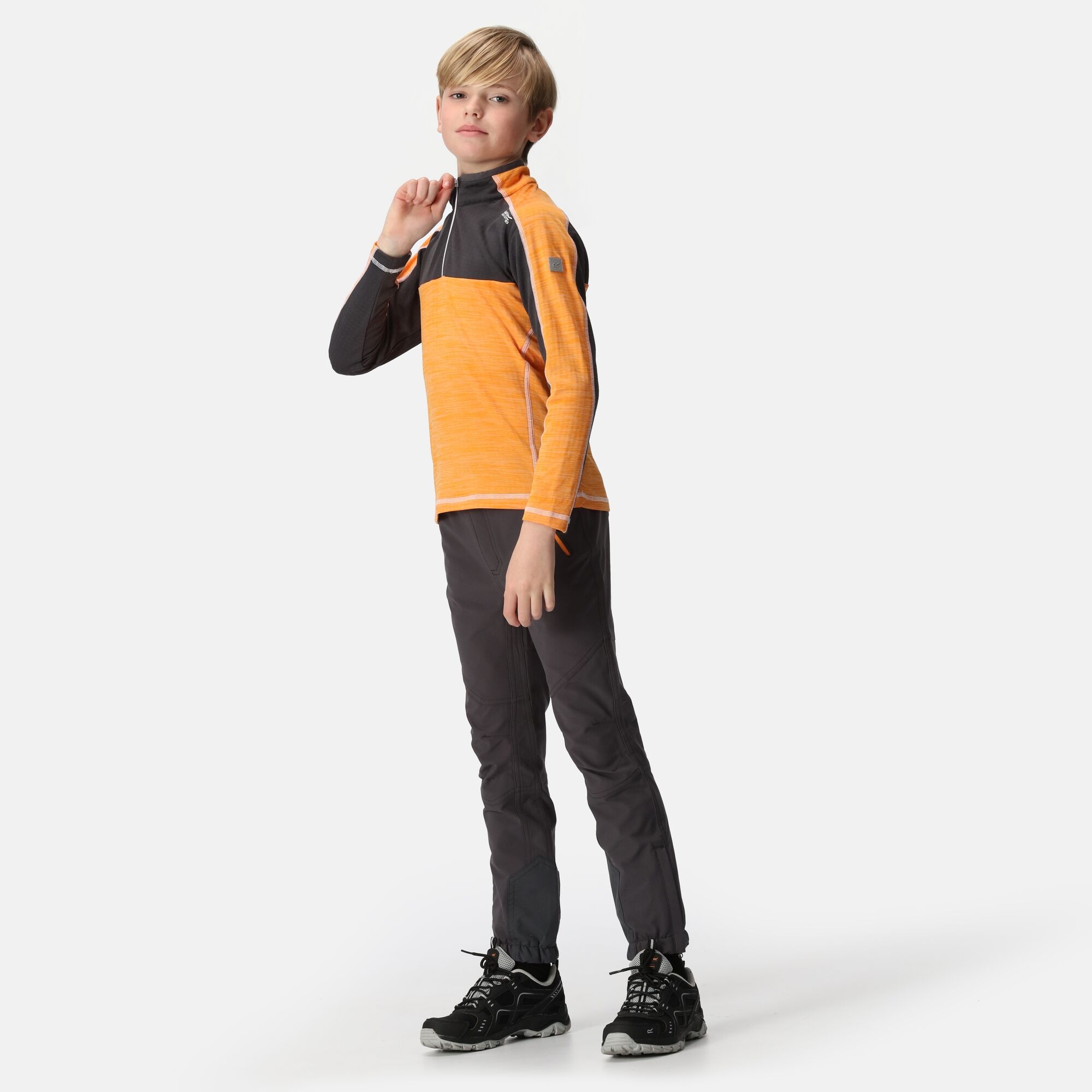 Kids' Hewley Fleece | Apricot Crush Seal Grey