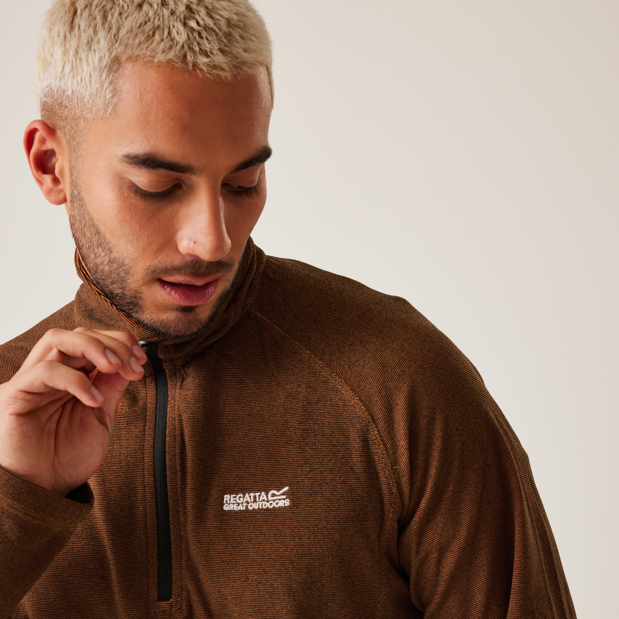 Men's Montes Lightweight Half Zip Fleece | Burnt Copper