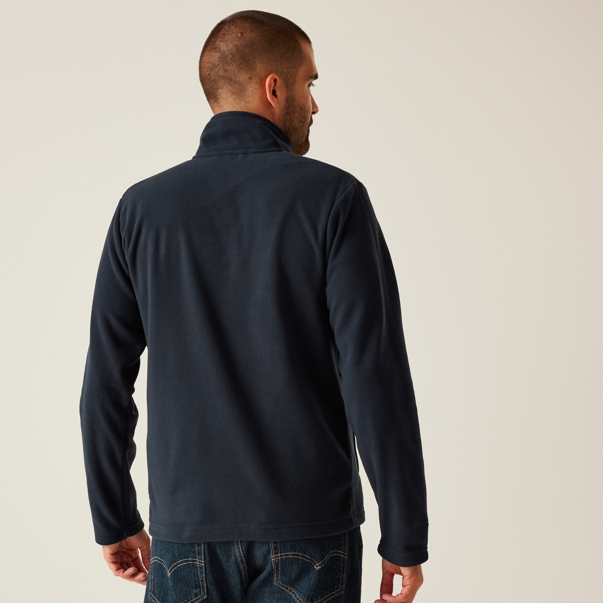 Men's Honestly Made Recycled Full Zip Microfleece | Navy