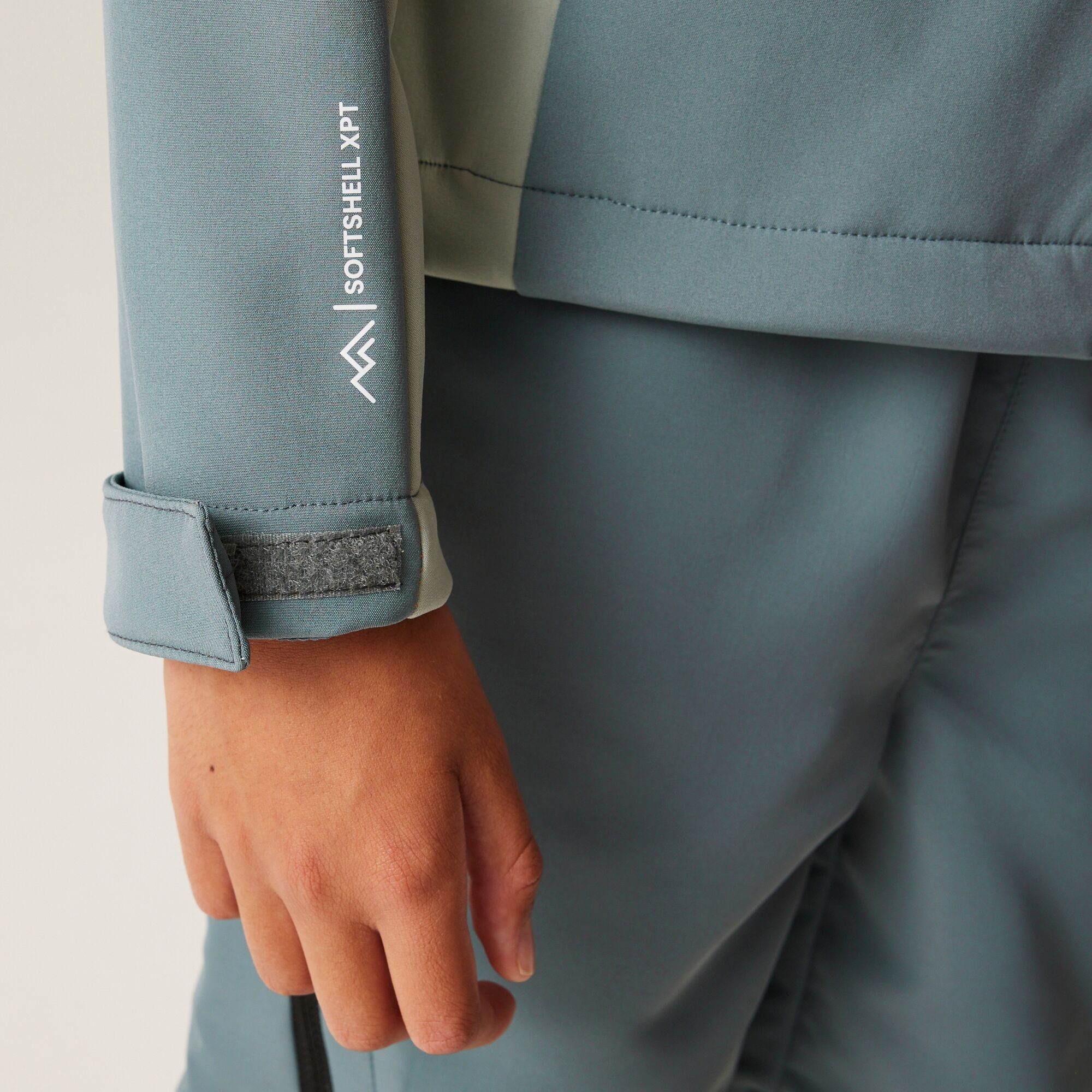 Kids' Acidity VIII Softshell Jacket | Stormy Weather Glacier Bright Marigold