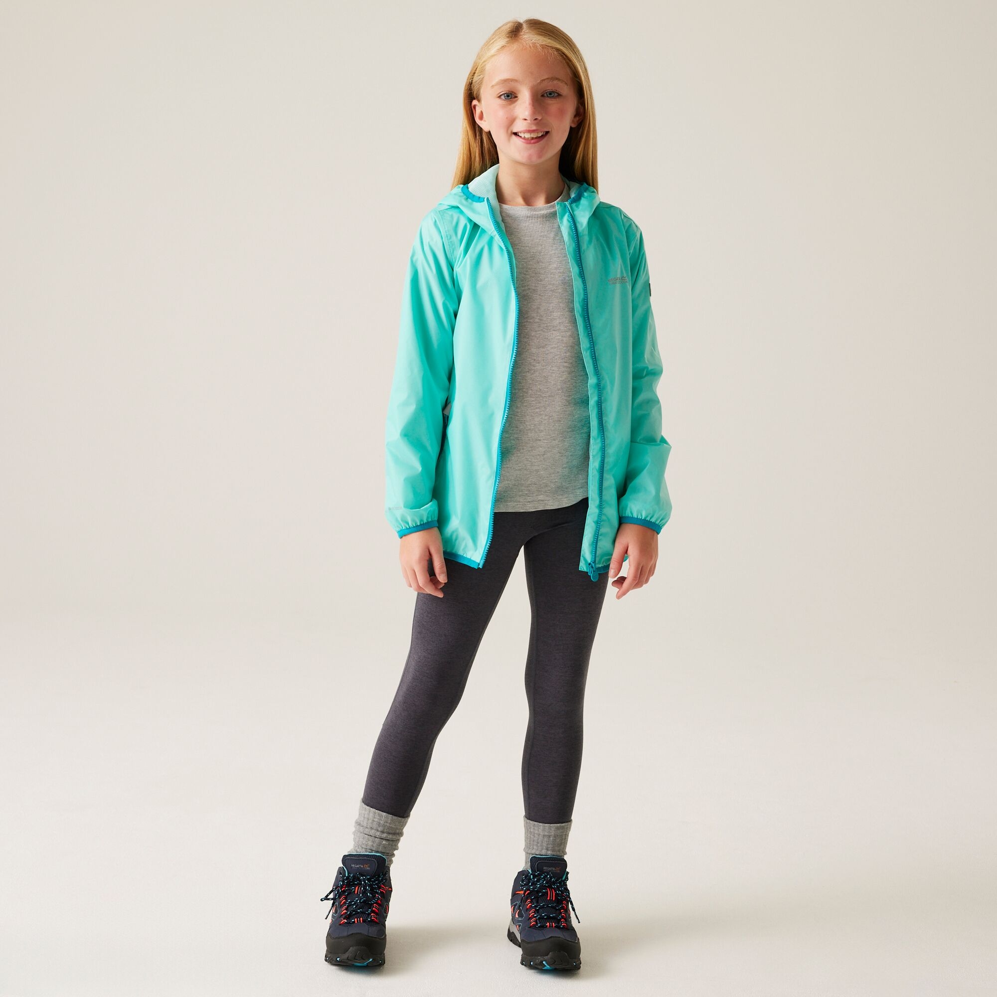 Kids' Lever II Waterproof Packaway Jacket | Aruba Blue Exotic Plume