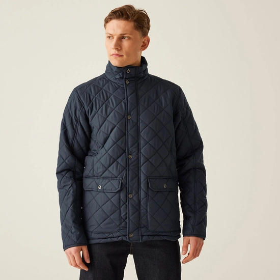 Men's Diamond Insulated Quilted Jacket | Navy