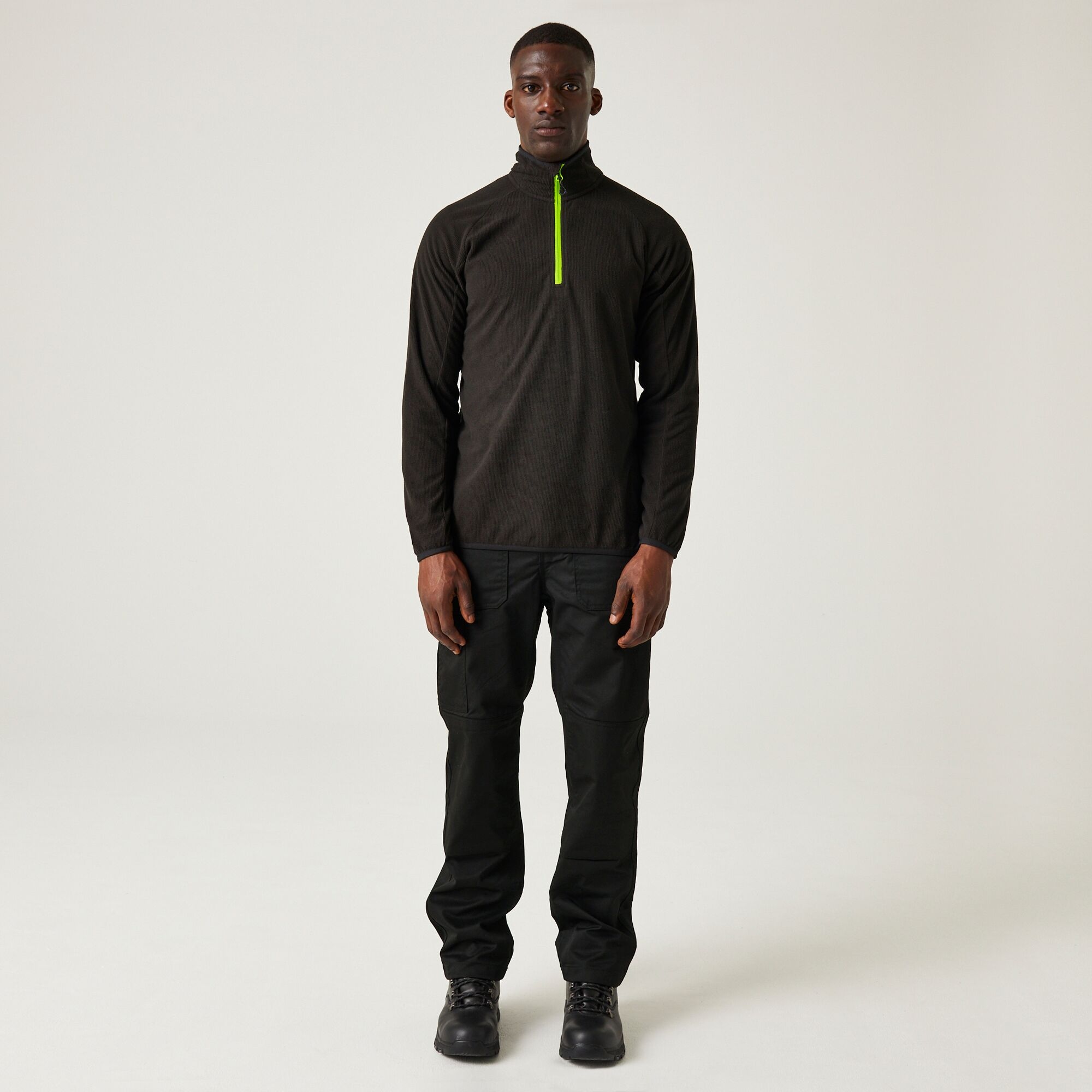 Men's Navigate Half-Zip Fleece | Black Lime Green