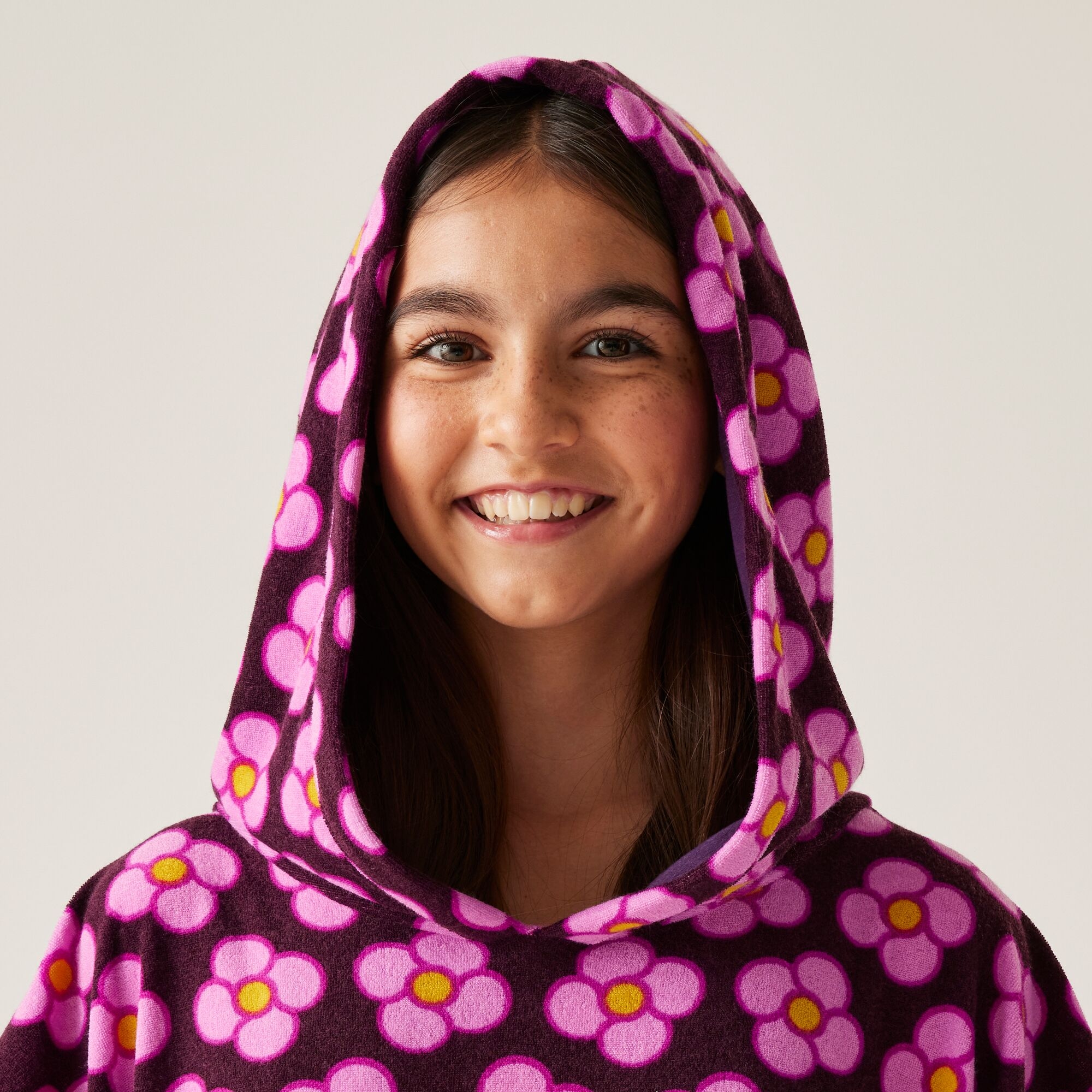 Girls Orla Kiely Towelling Robe | Spinning Flower Morello