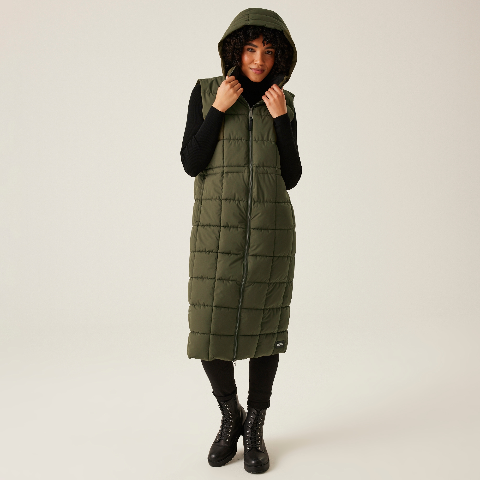 Women's Leandra Longline Gilet | Dark Khaki