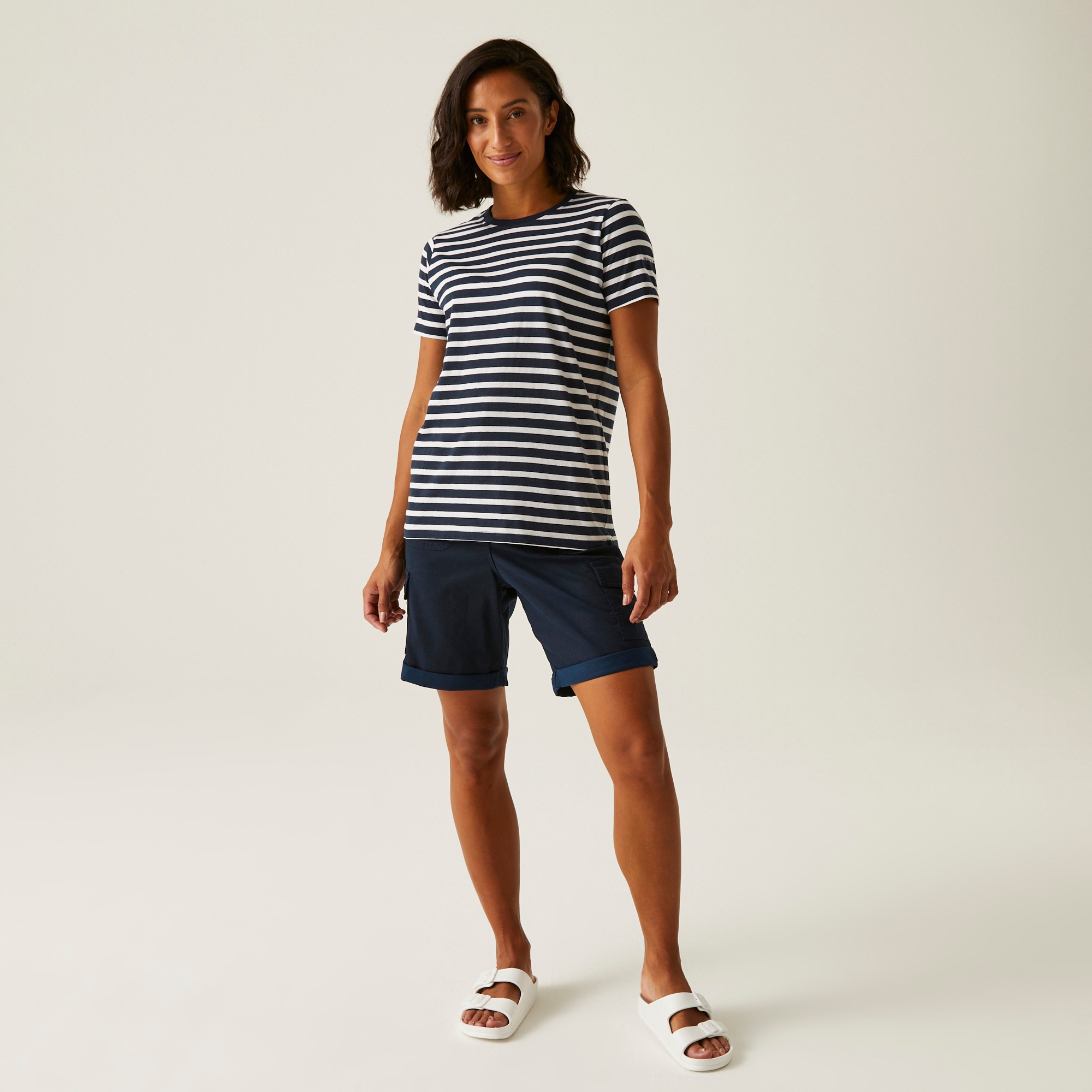 Women's Bayletta Short Sleeve T-Shirt | Navy White Stripe