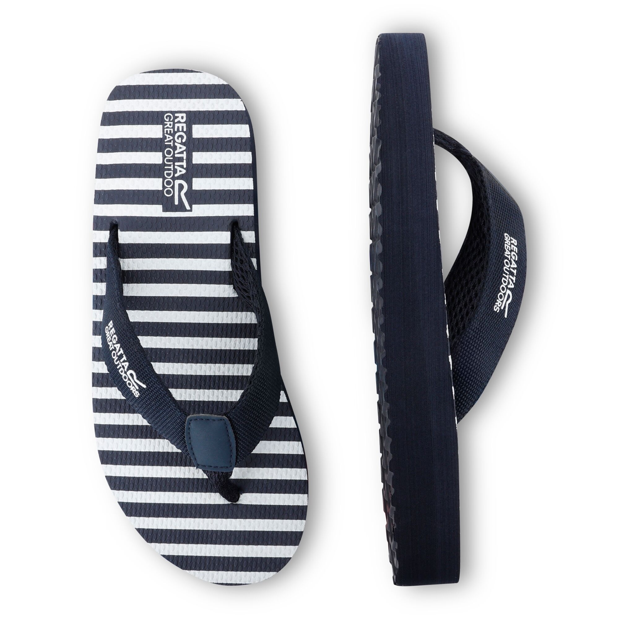 Women's Catarina Flip Flops | Navy White Stripe