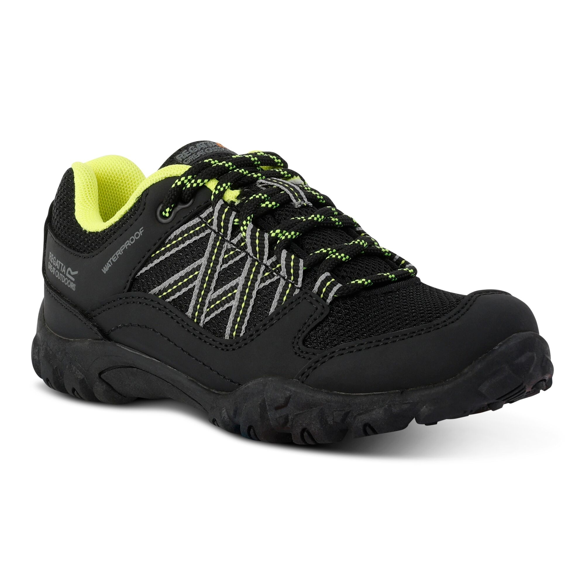 Kids' Edgepoint Waterproof Low Walking Shoes | Black Lime Punch