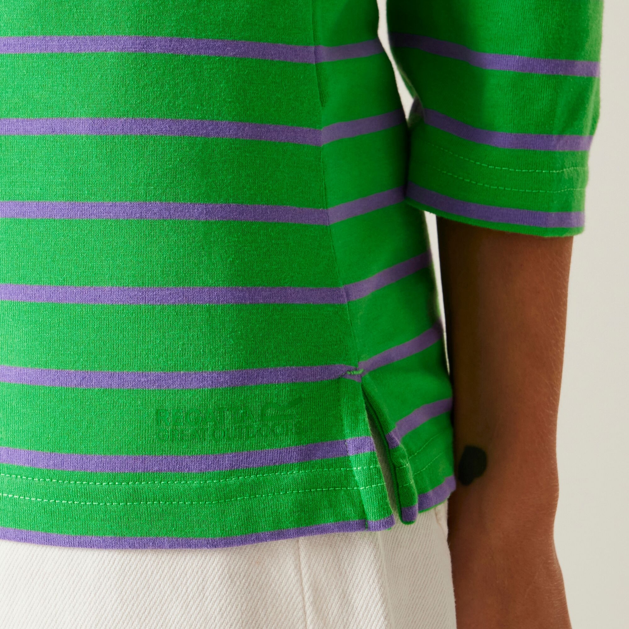 Women's Bayletta II 3/4 Sleeve Top  | Island Green Paisley Purple Stripe