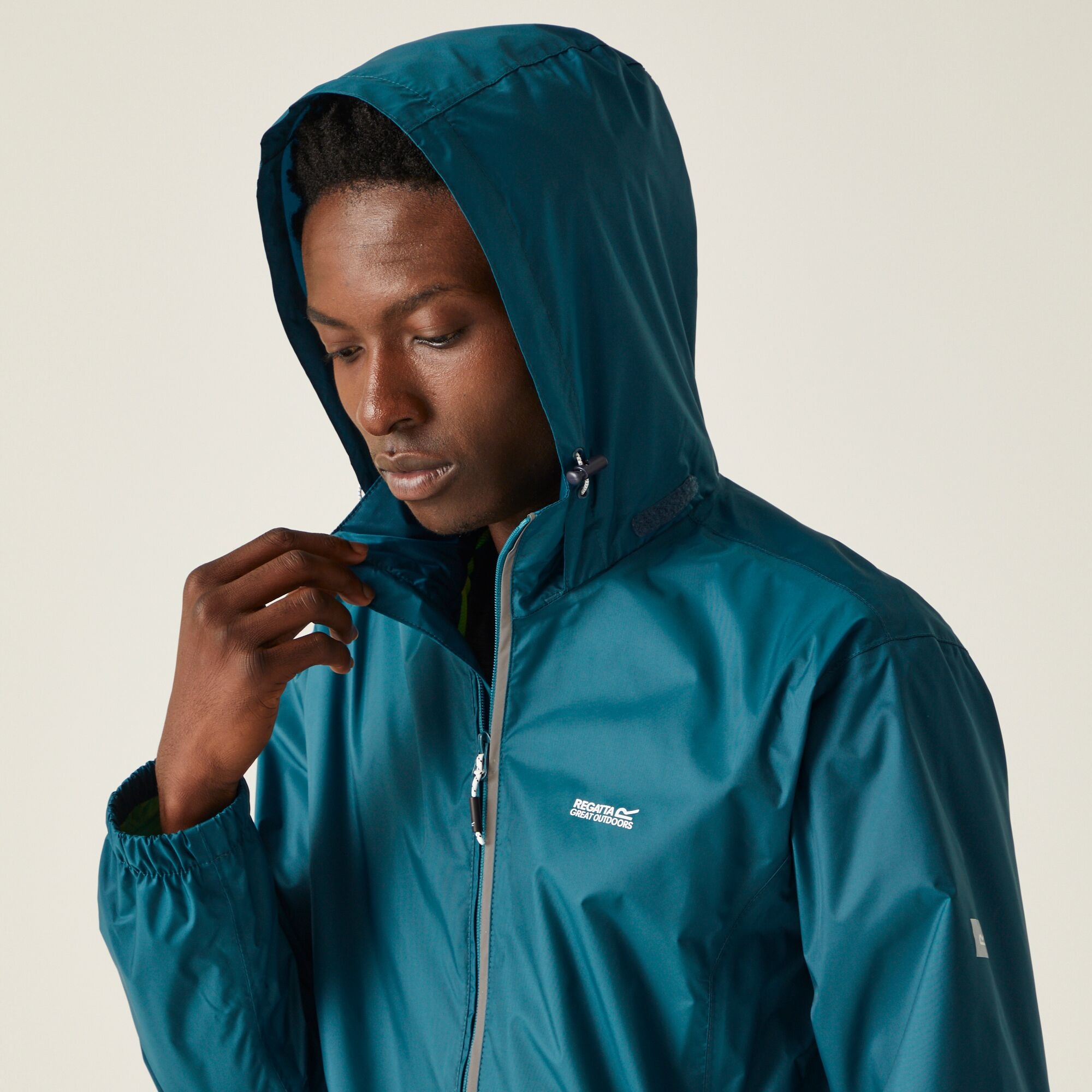 Men's Lyle IV Waterproof Packaway Jacket | Moroccan Blue Citron Lime