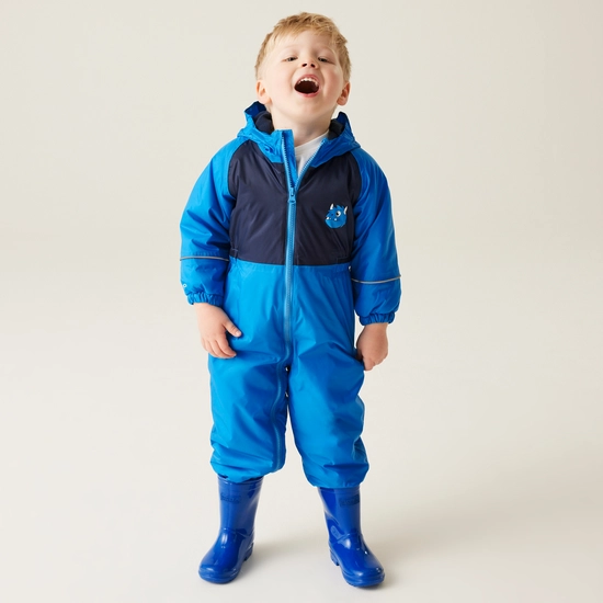 Kids' Mudplay III Waterproof Puddle Suit | Spike The Monster Hydro Blue